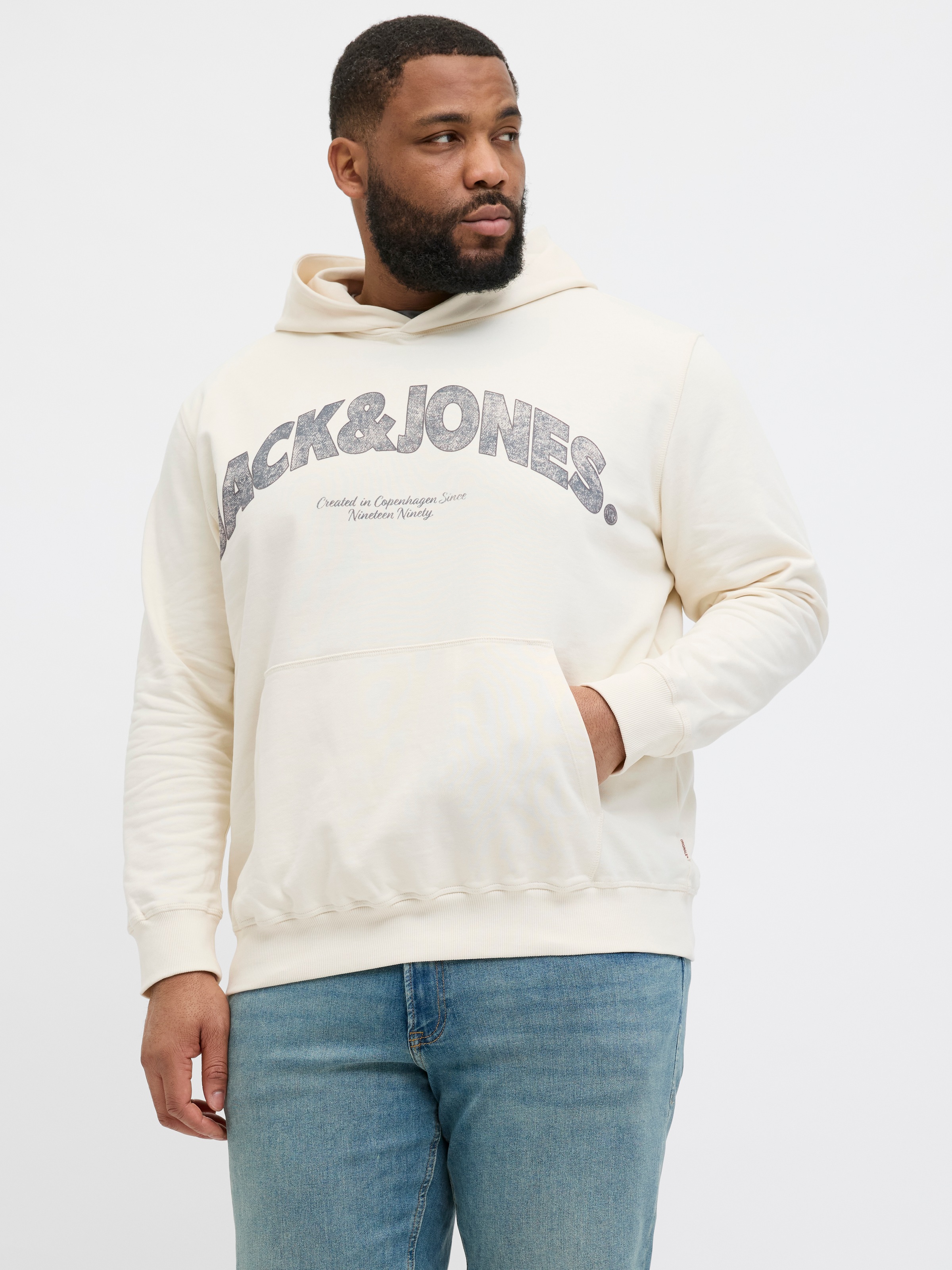 Jack & Jones PlusSize Kapuzensweatshirt "JORALMERIA SWEAT HOOD PLS", mit Logo Print
