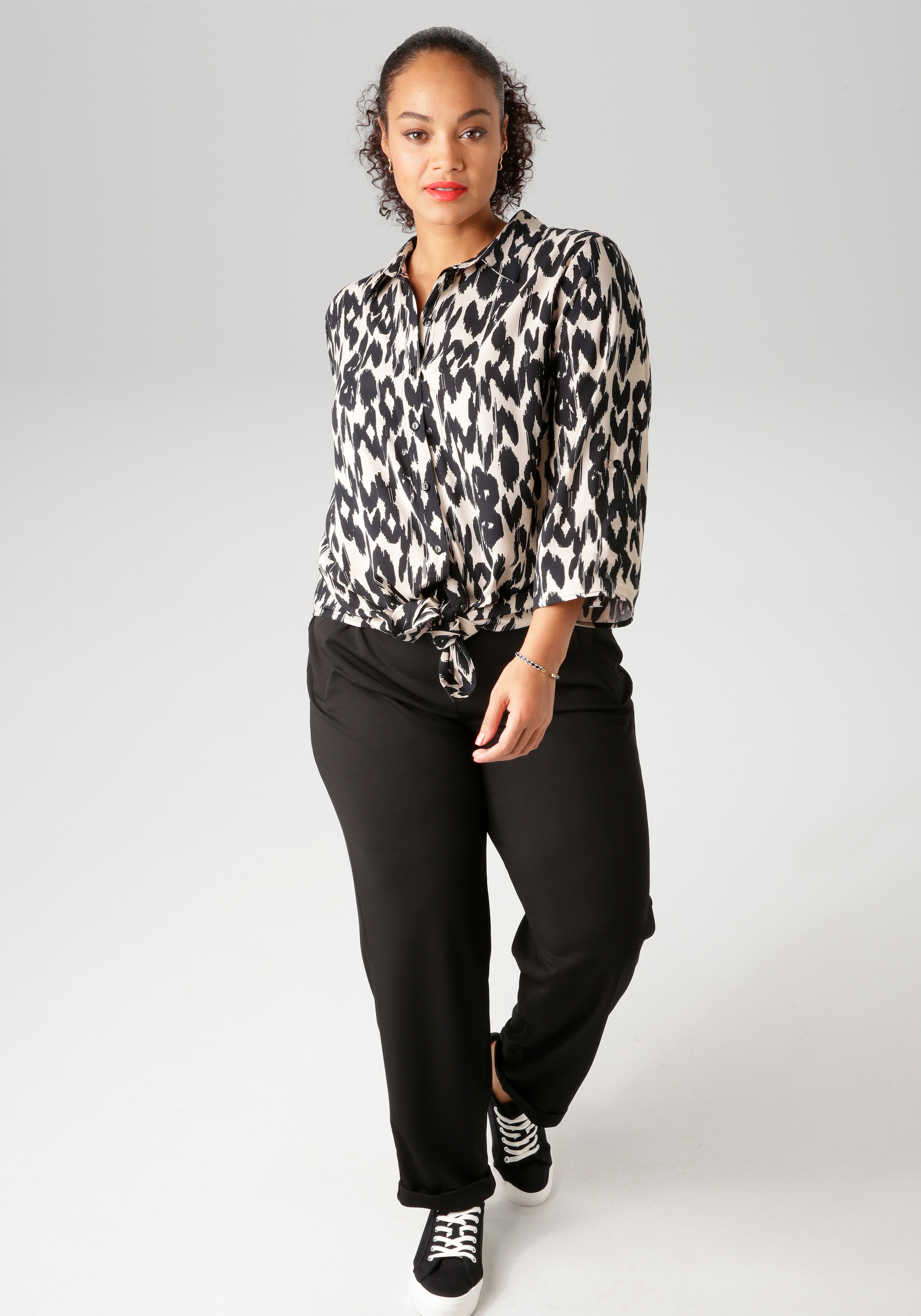Aniston PLUS Hemdbluse, trendiges Design