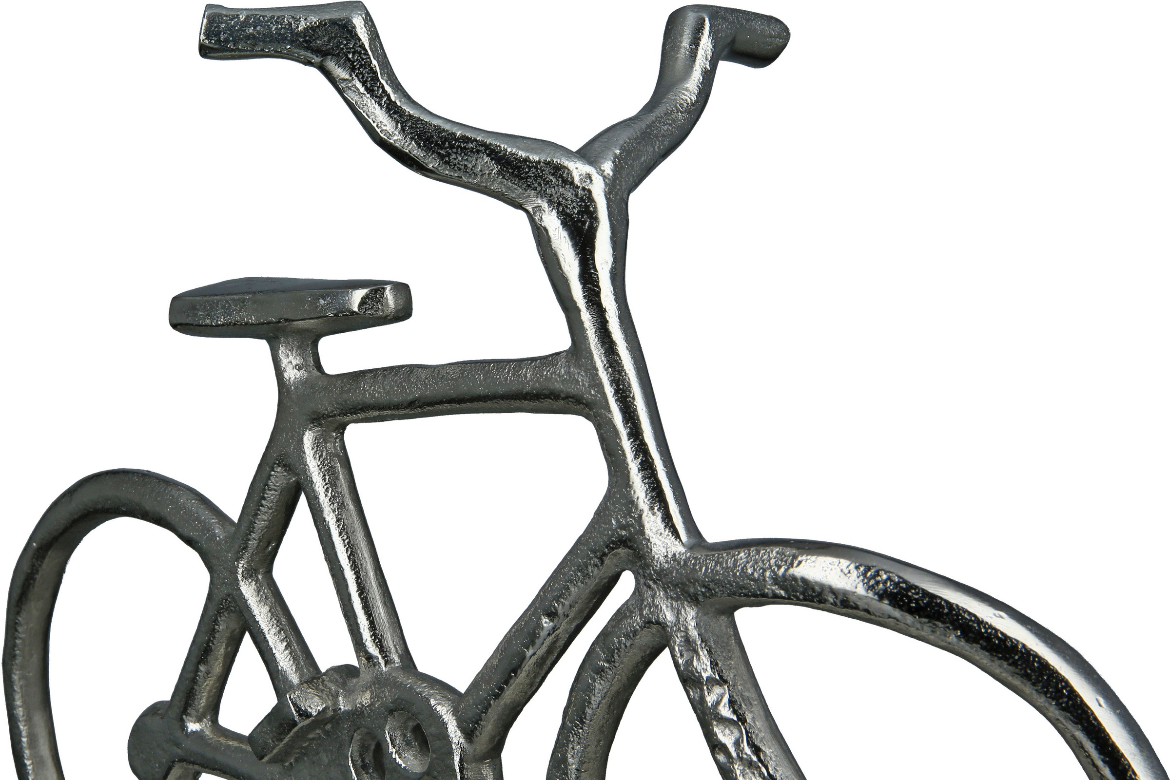GILDE Dekofigur »Fahrrad auf Base, silber«, Dekoobjekt, aus Metall, Höhe 28 cm, Wohnzimmer