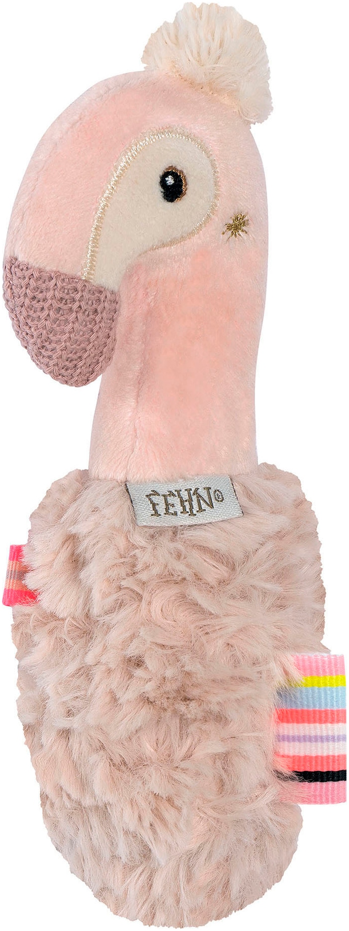 Fehn Greifspielzeug "Lazy, Crazy & Pink, Stabgreifling Flamingo"