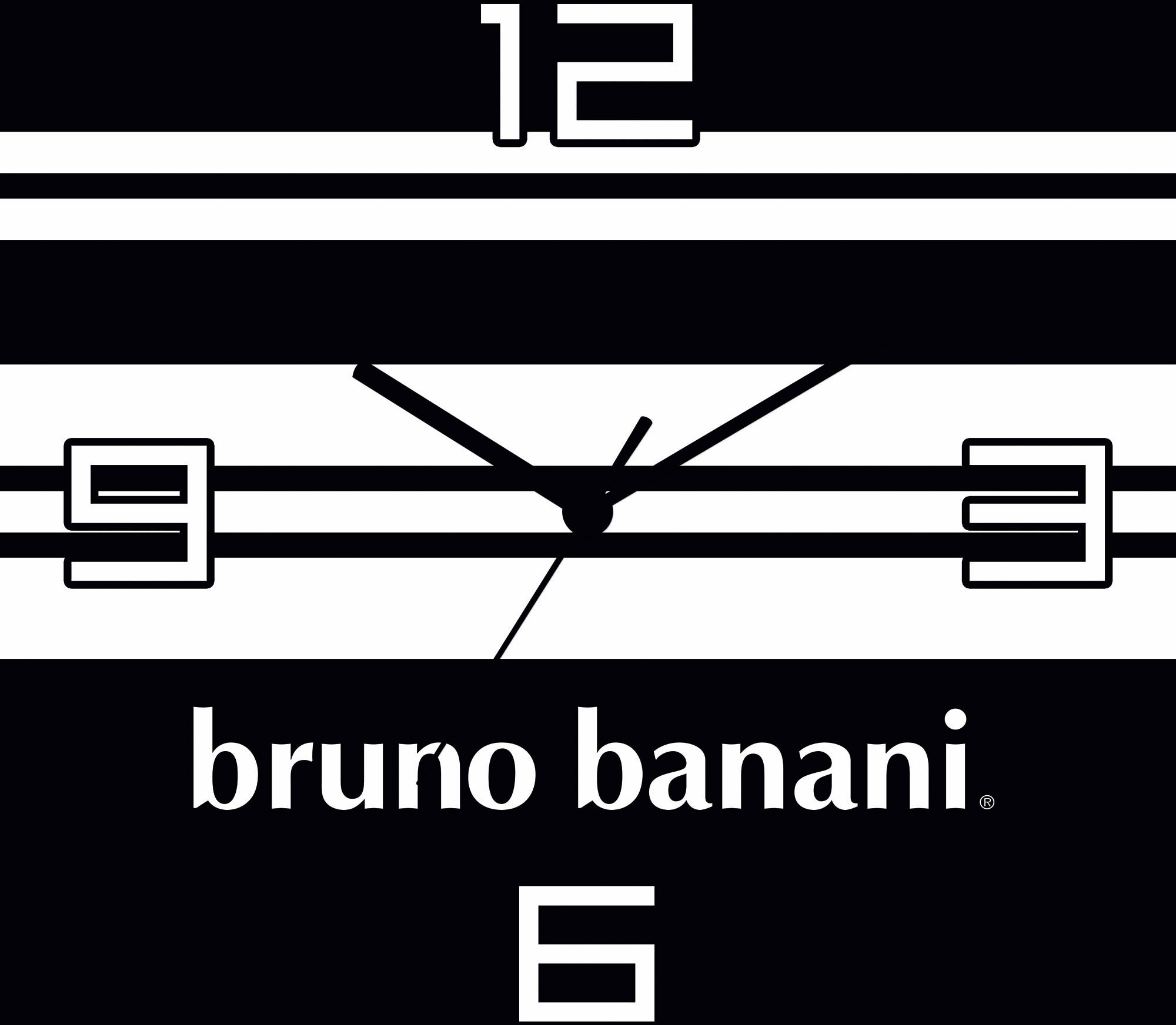 Bruno Banani Wanduhr »Stripes auf Alu«, analog, 30 cm