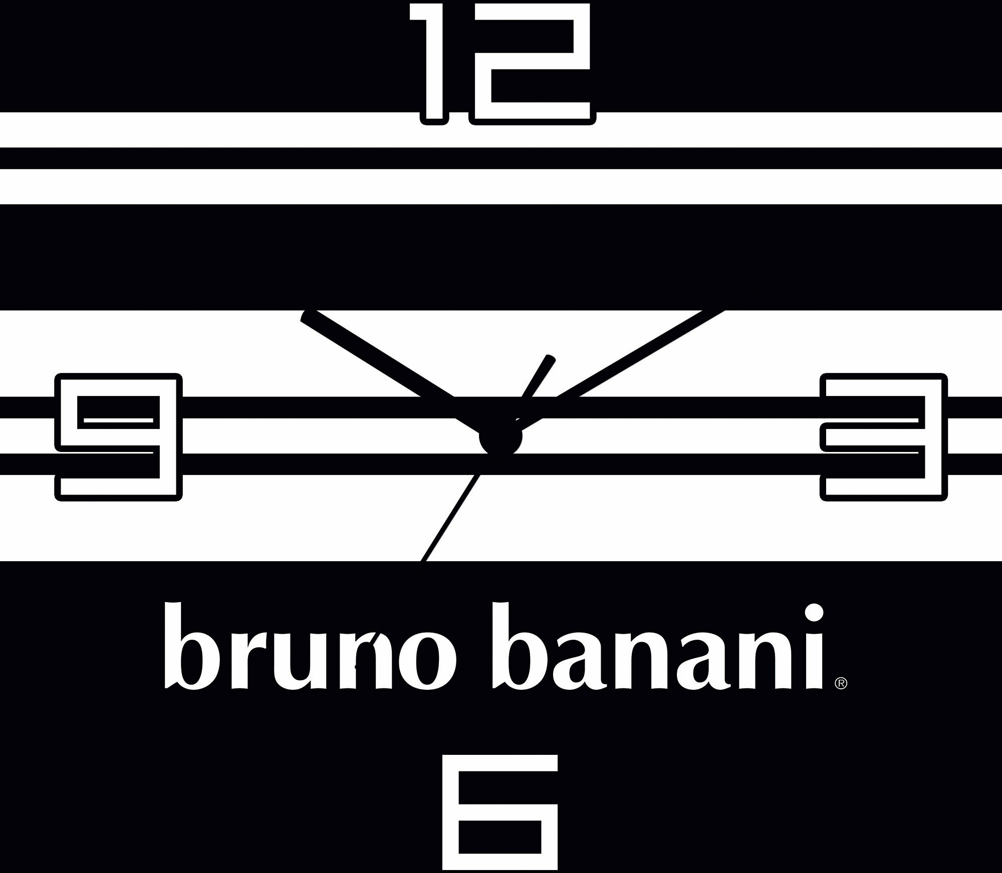 Bruno Banani Wanduhr "Stripes auf Alu" wahlweise mit Quarz- oder Funkuhrwerk, lautlos ohne Tickgeräusche