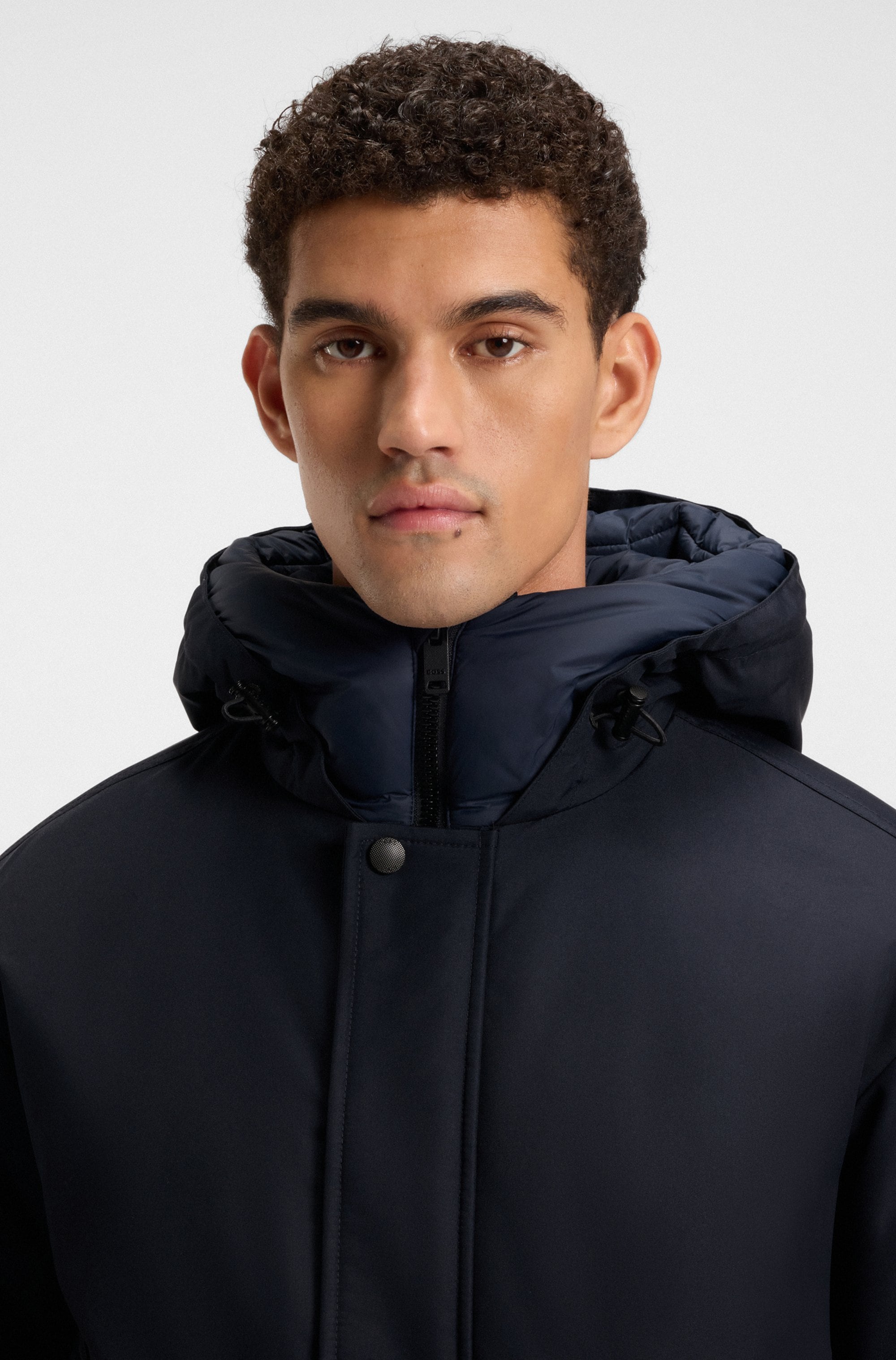 BOSS ORANGE Blouson »Osis«, mit Kapuze, relaxed fit, mit wattierter Kapuze, verdeckter Reissverschluss
