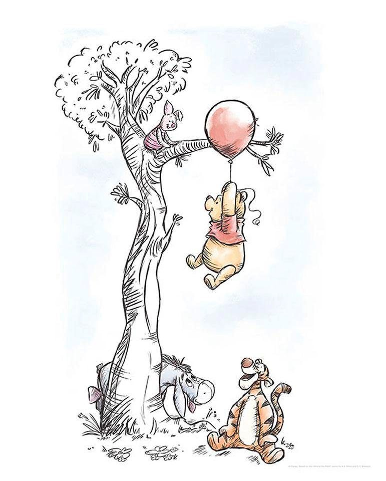 Komar Poster »Winnie Pooh Hang on«, Disney, (1 St.), Kinderzimmer, Schlafzimmer, Wohnzimmer