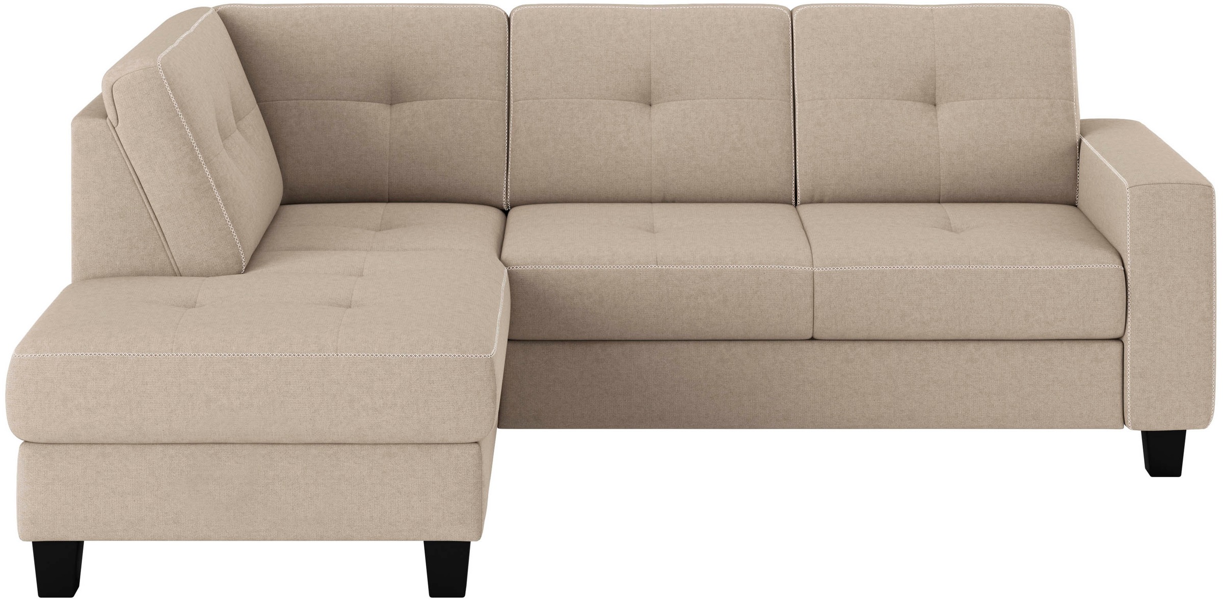 Places of Style Ecksofa »Varese«, Kreuznaht in beige