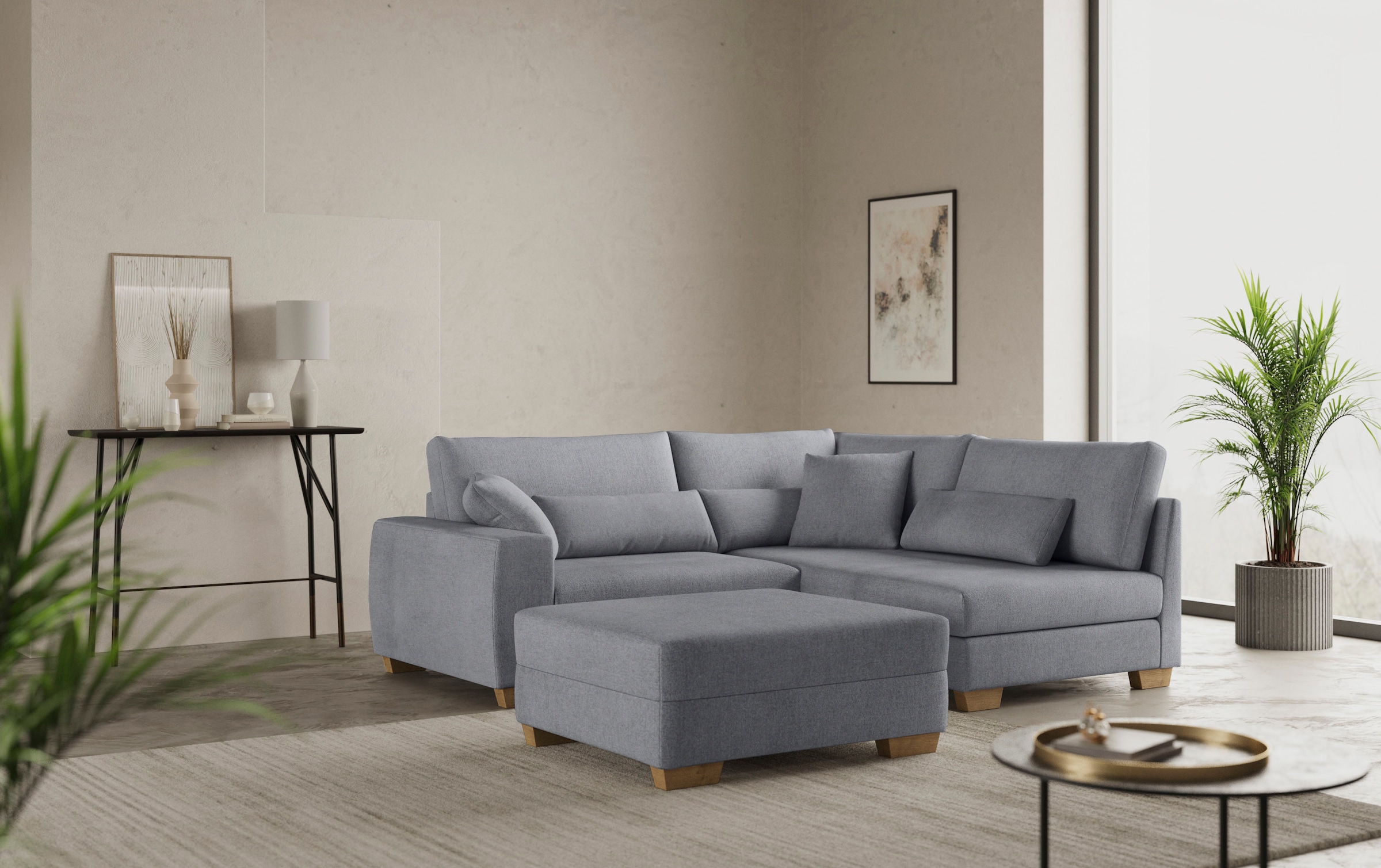 Mr. Couch Hocker »Helena«, Mit Federkern, wahlweise mit DuraSpring-Taschenfederkern