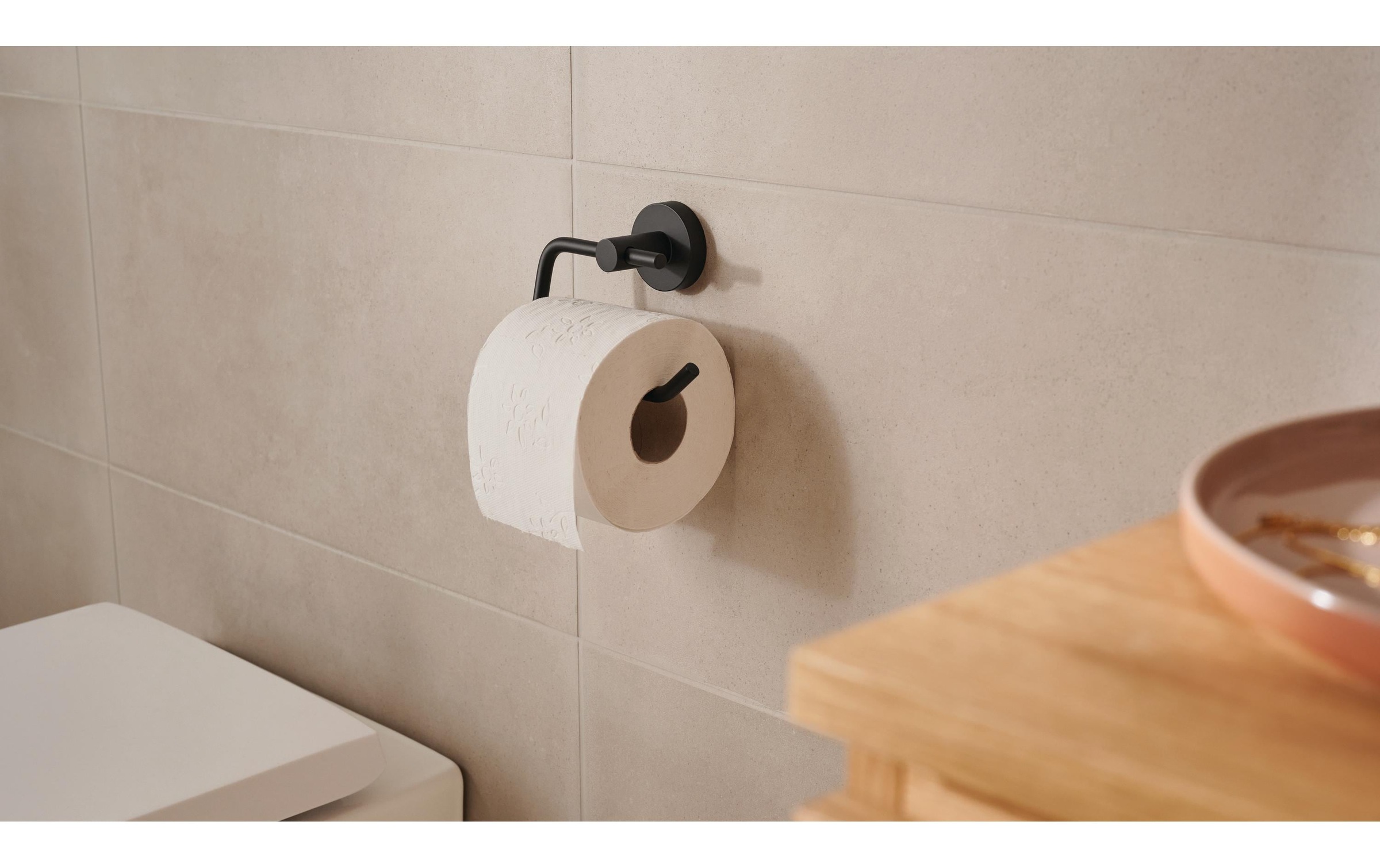 tesa Toilettenpapierhalter »Moon Black, Schwarz«