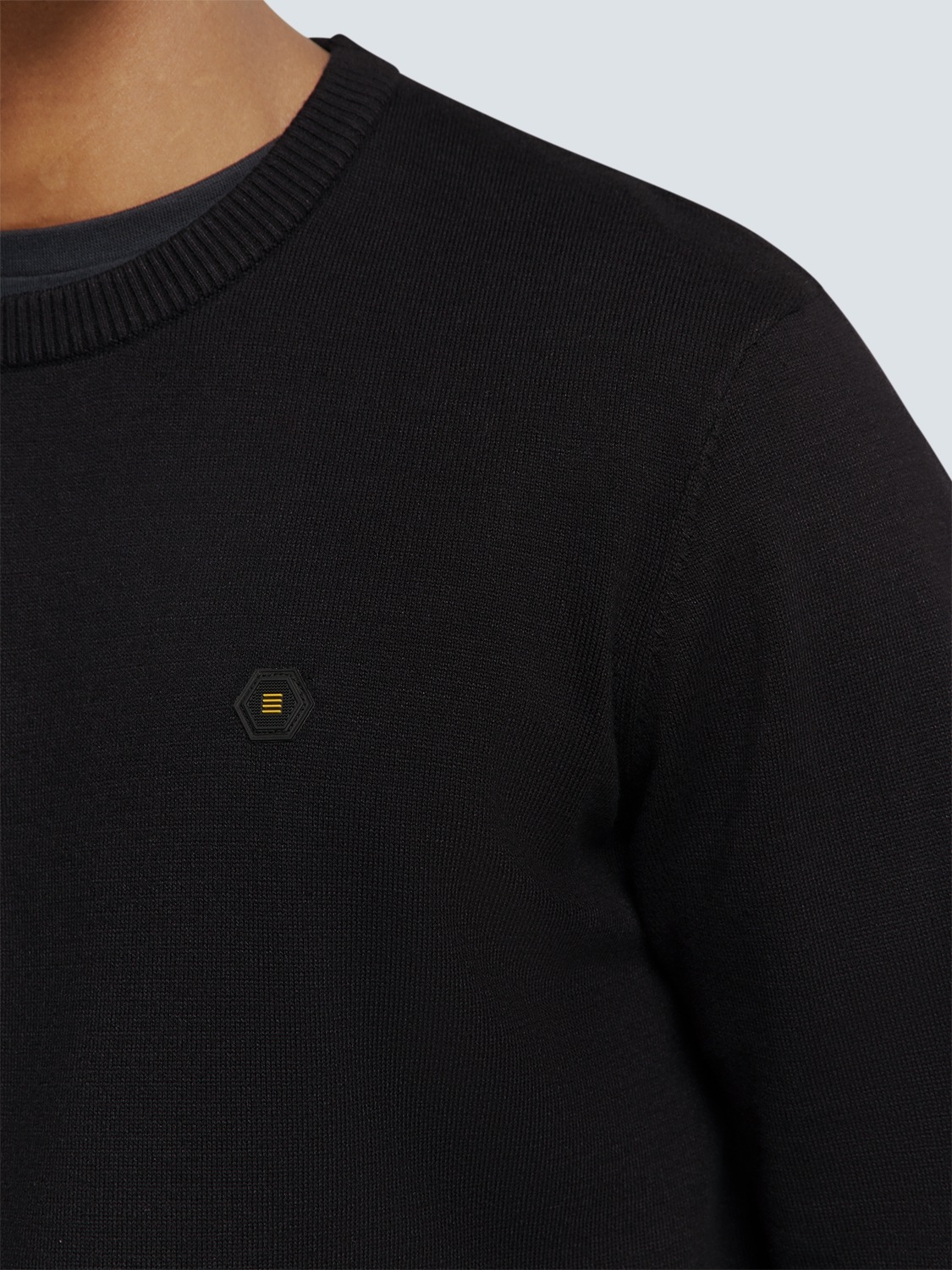 NO EXCESS Rundhalspullover, mit Melange Optik
