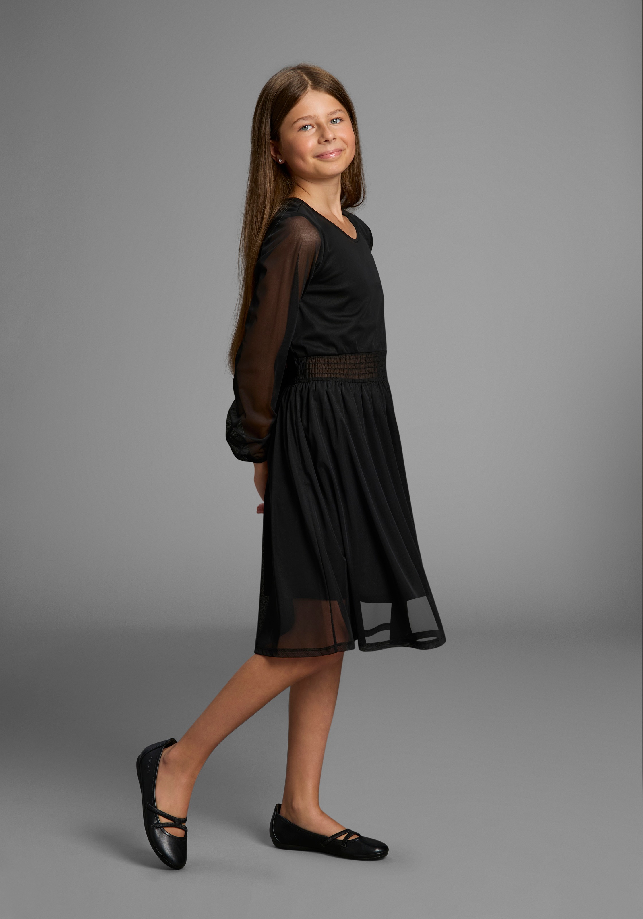Bruno Banani Jerseykleid »Chiffonkleid«, NEUHEIT: BRUNO BANANI für TEENS! Shirtkleid mit Chiffon