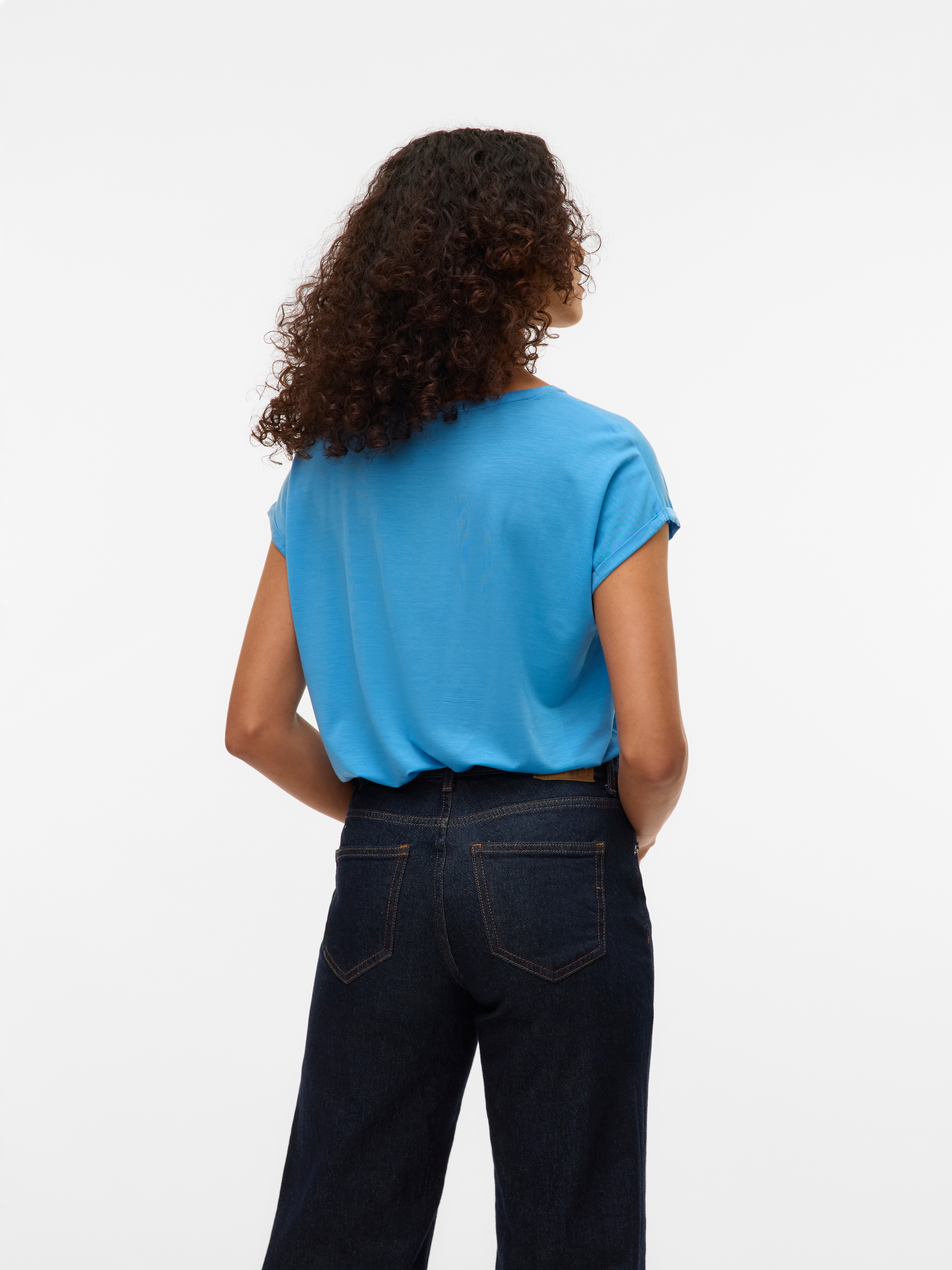 Vero Moda Rundhalsshirt »VMAVA PLAIN SS TOP GAJRS NOOS«