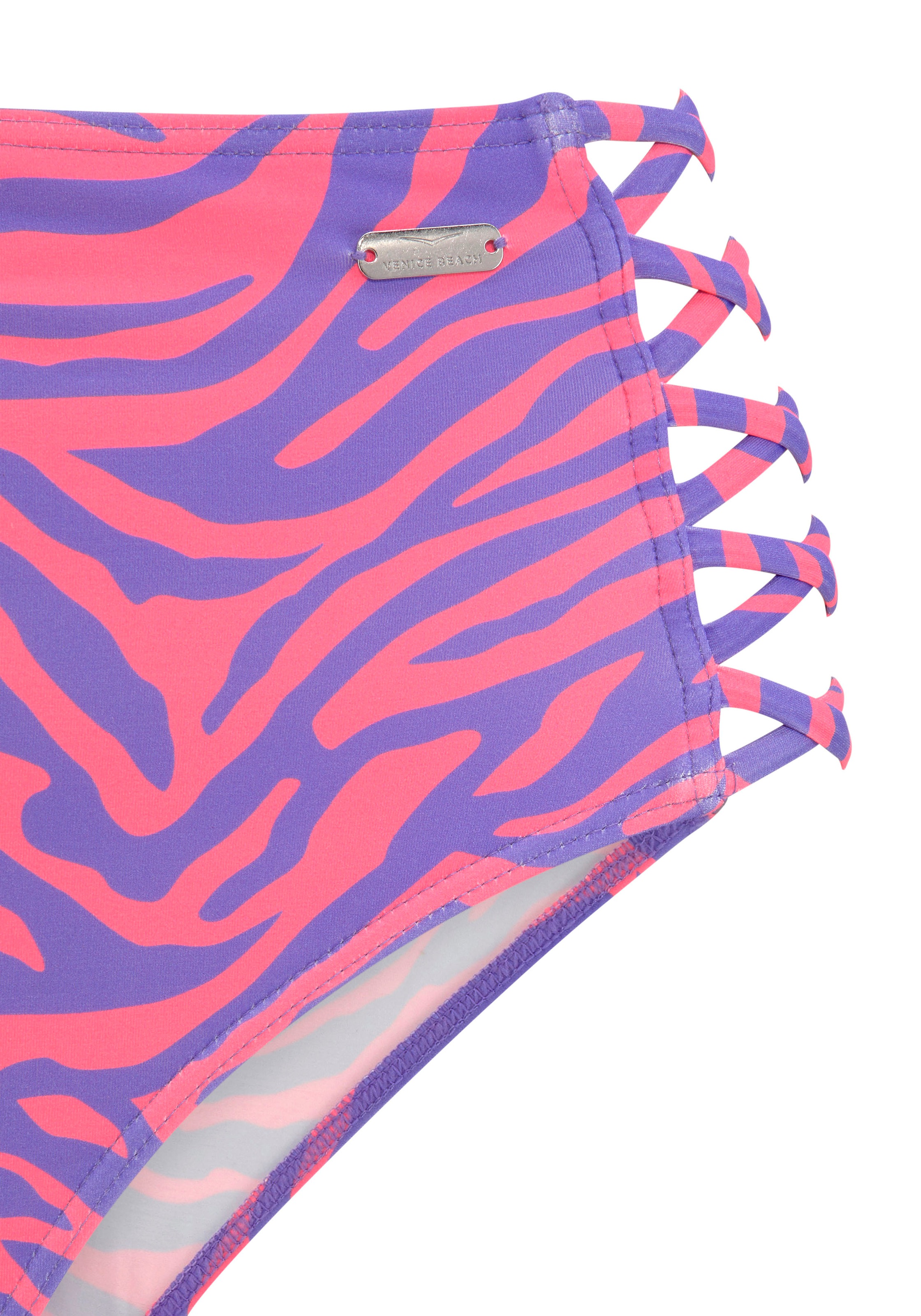 Venice Beach Highwaist-Bikini-Hose "Fjella" mit gekreuzten Bändern