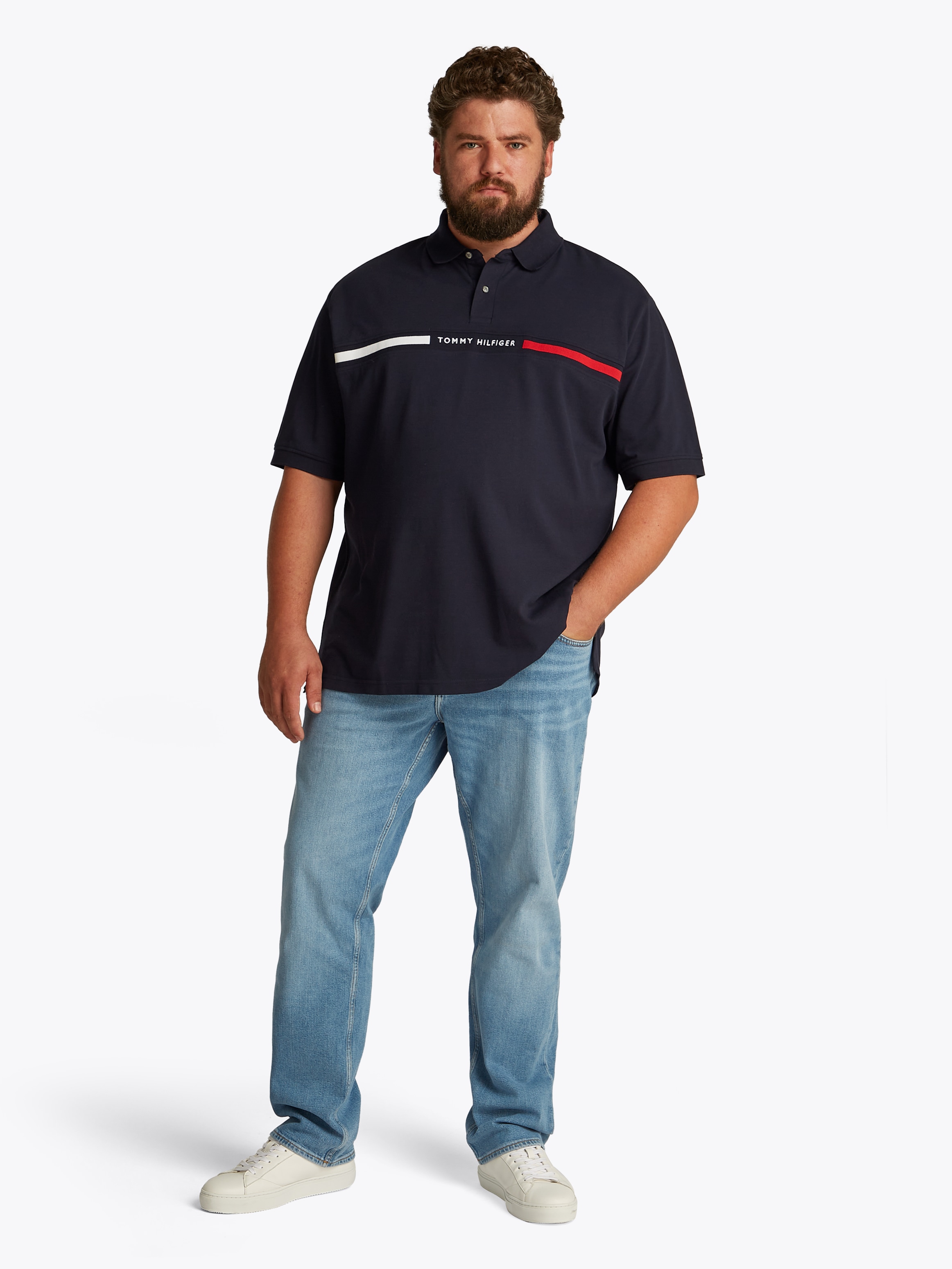 Tommy Hilfiger Big & Tall Poloshirt »BT-HILFIGER CHEST INSERT REG -B«, in Grossen Grössen, Logostickerei