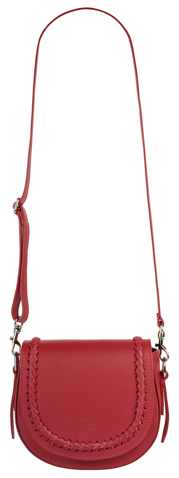 Cluty Umhängetasche, echt Leder, Made in Italy