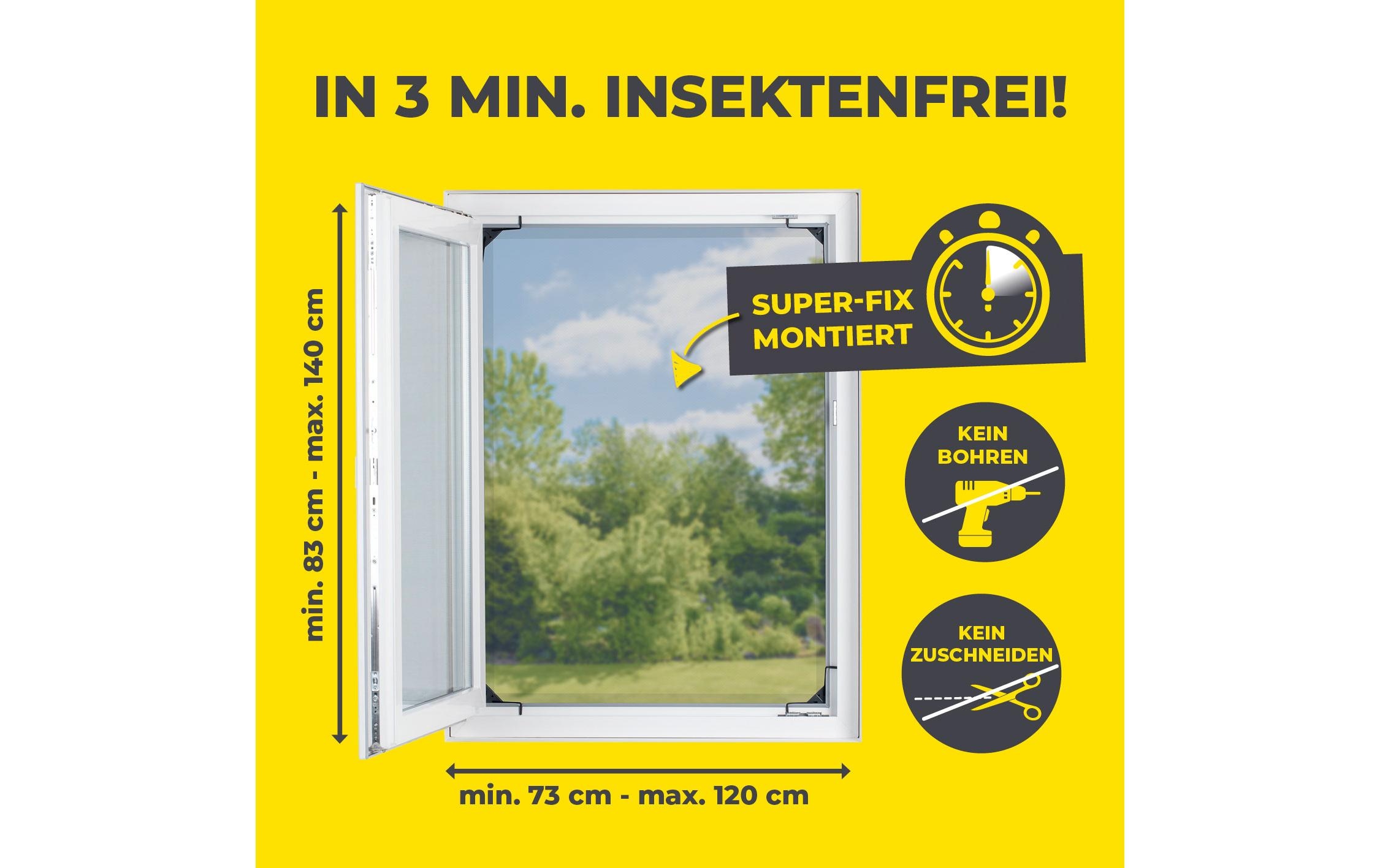 EASYmaxx Insektenschutz-Fensterrahmen »Anthrazit«