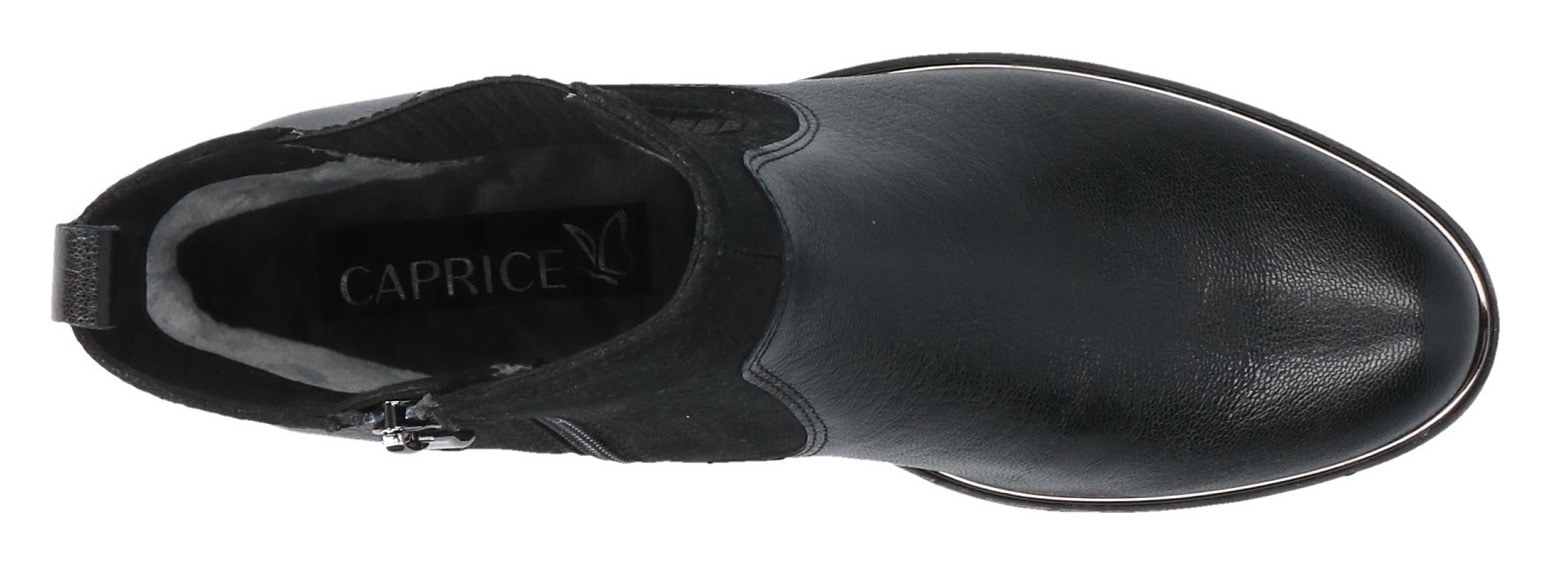 Caprice Chelseaboots, Blockabsatz, Boots, Stiefelette mit praktischem Reissverschluss