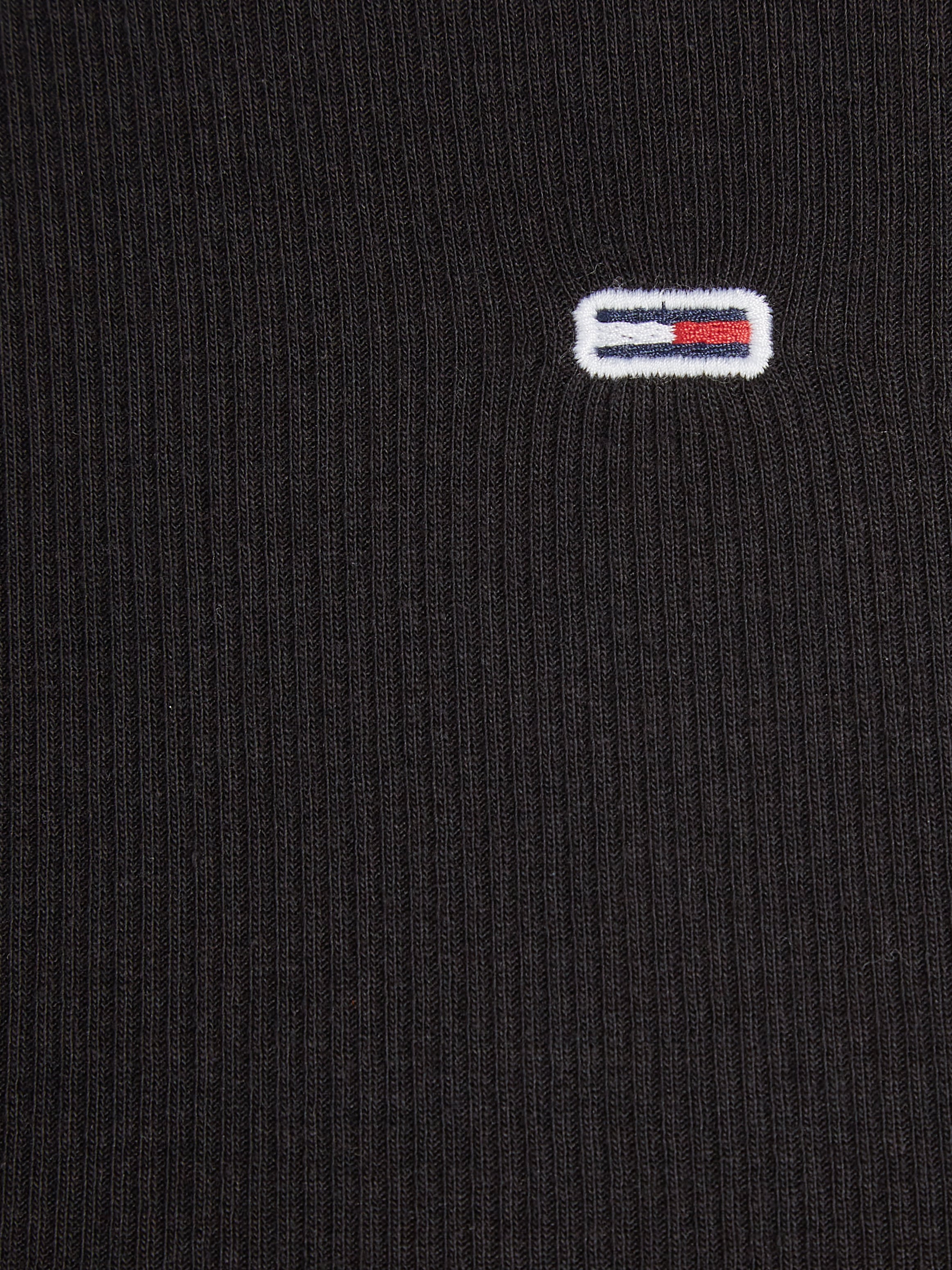 Tommy Jeans Langarmshirt »Slim Essential Rib Longsleeve Rippshirt«, in Rippoptik, mit Tommy Jeans Logo-Flag Stickerei