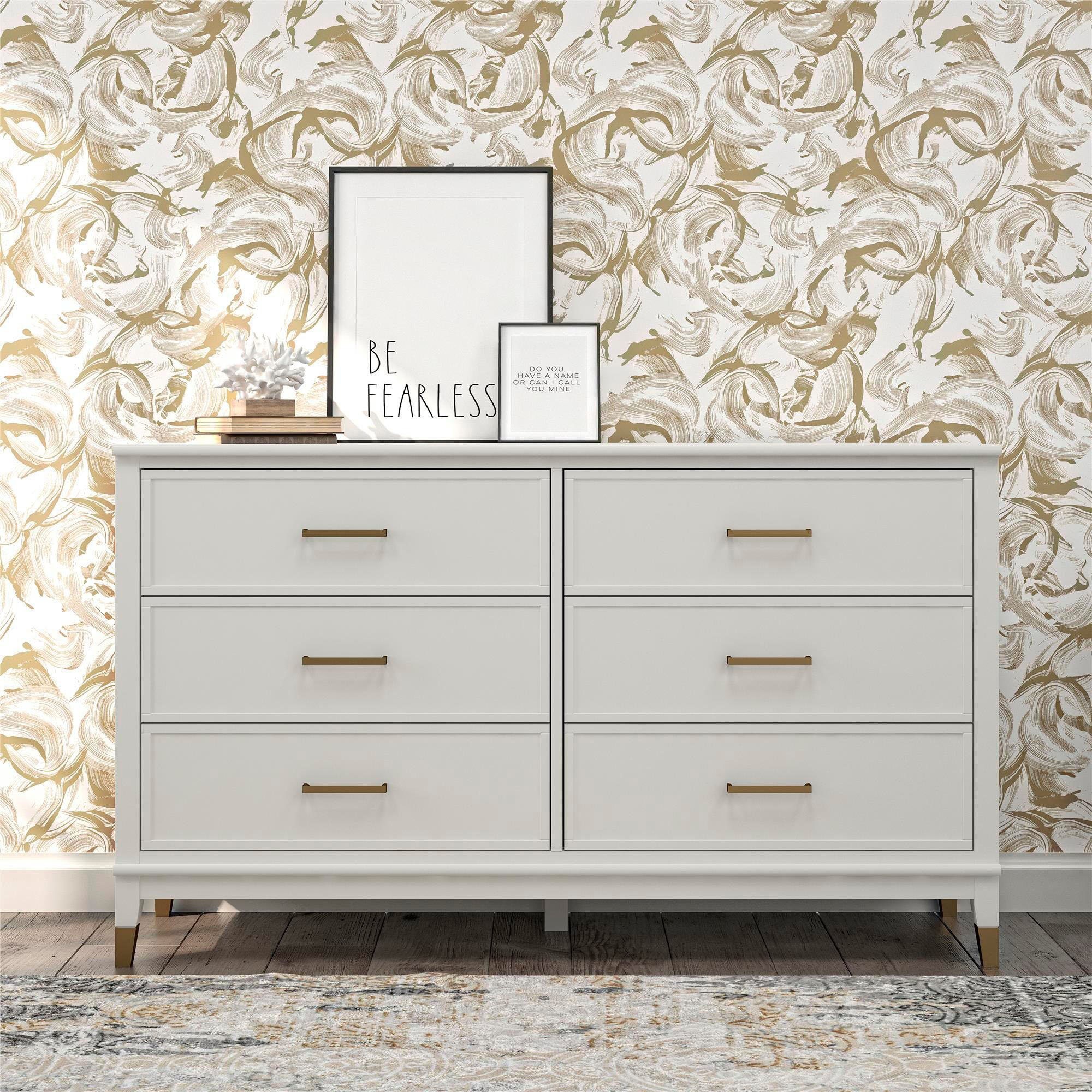 CosmoLiving by Cosmopolitan Kommode »Westerleigh« mit 6 Schubladen, MDF, Beine aus Massivholz, Höhe 85 cm, Breite 145 cm