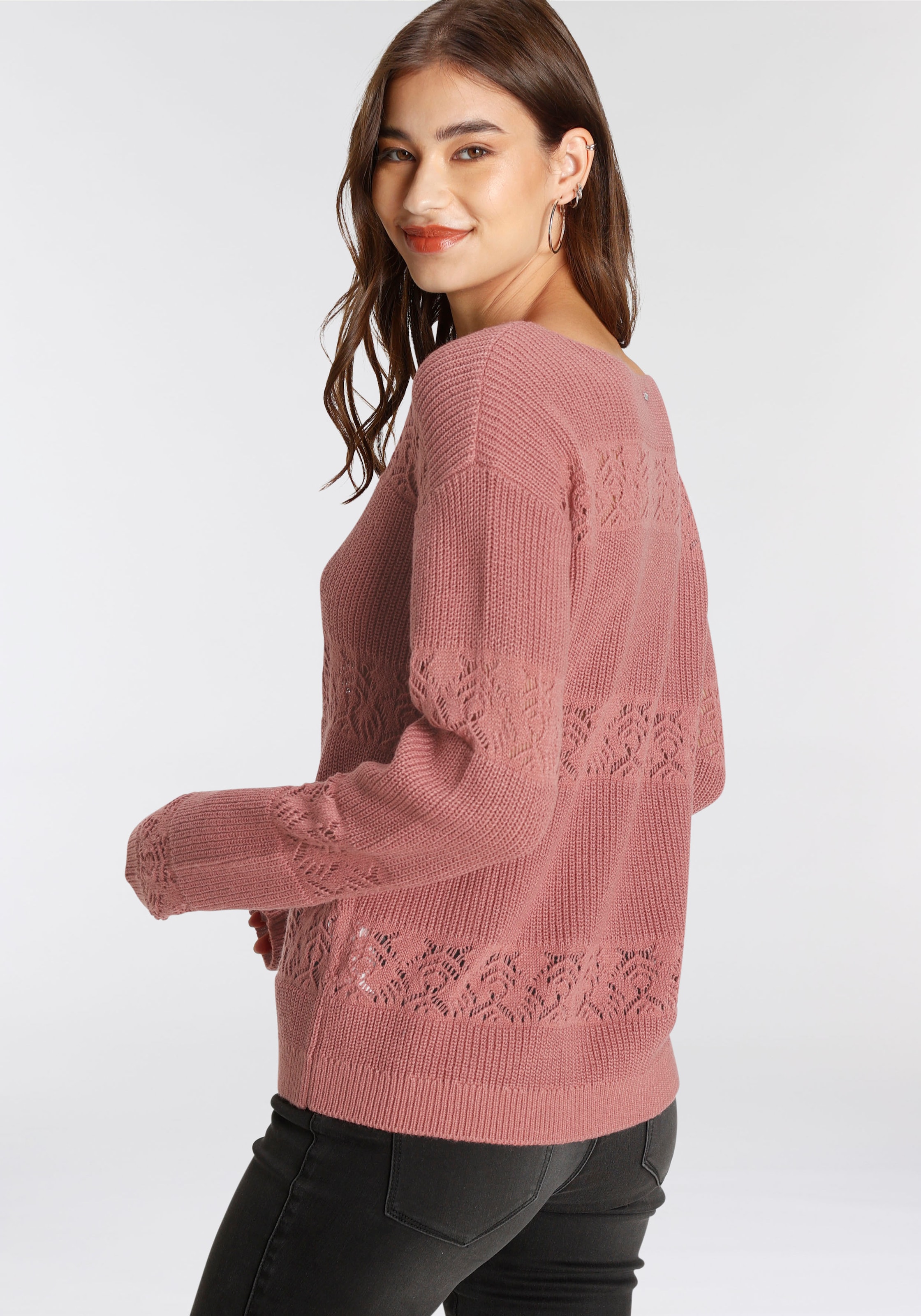 Laura Scott Strickpullover, mit Ajour-Muster - NEUE KOLLEKTION