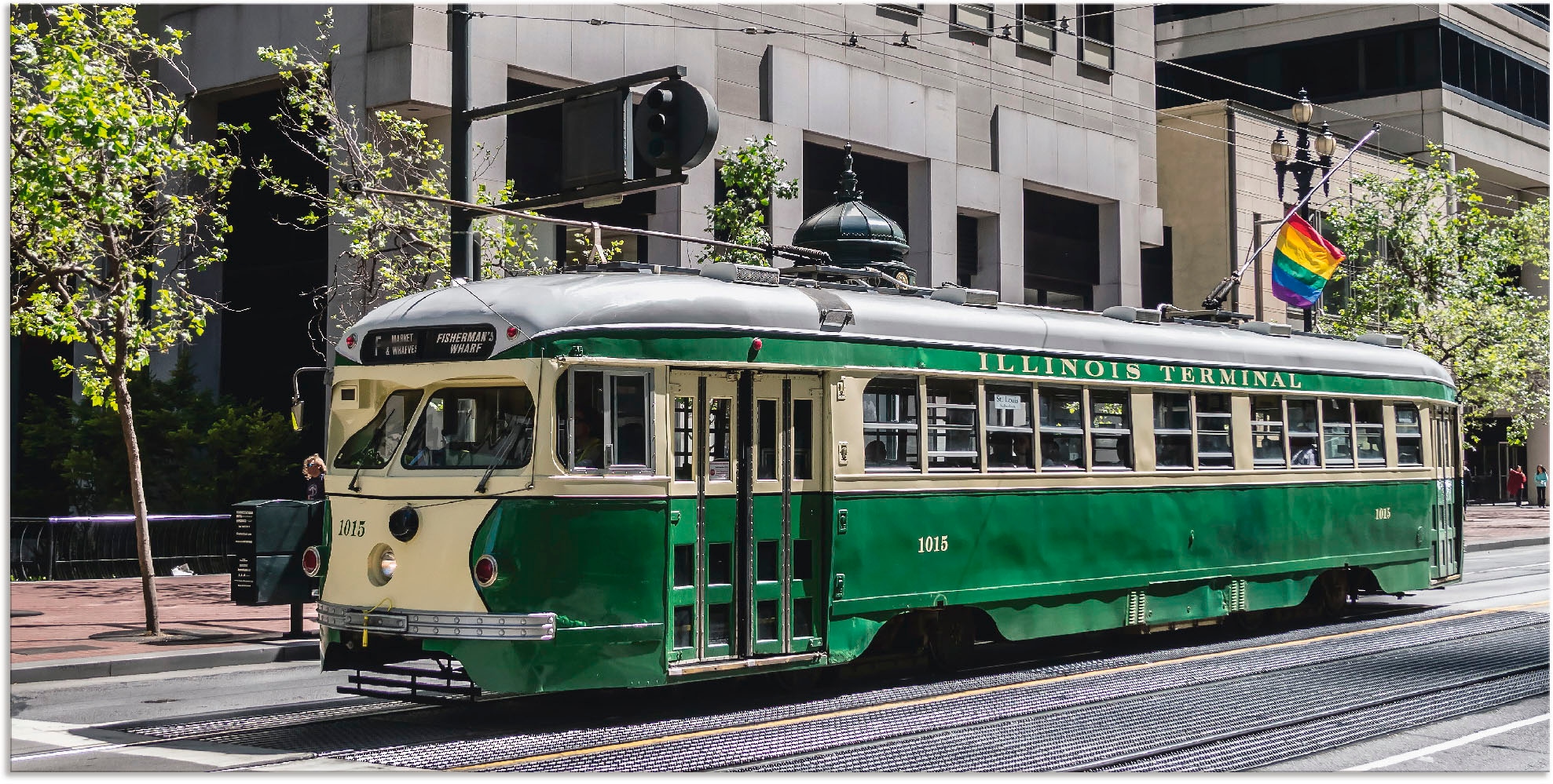 Artland Wandbild »Historische Strassenbahn in San Francisco«, Züge, (1 St.), als Alubild, Leinwandbild, Wandaufkleber oder Poster in versch. Grössen