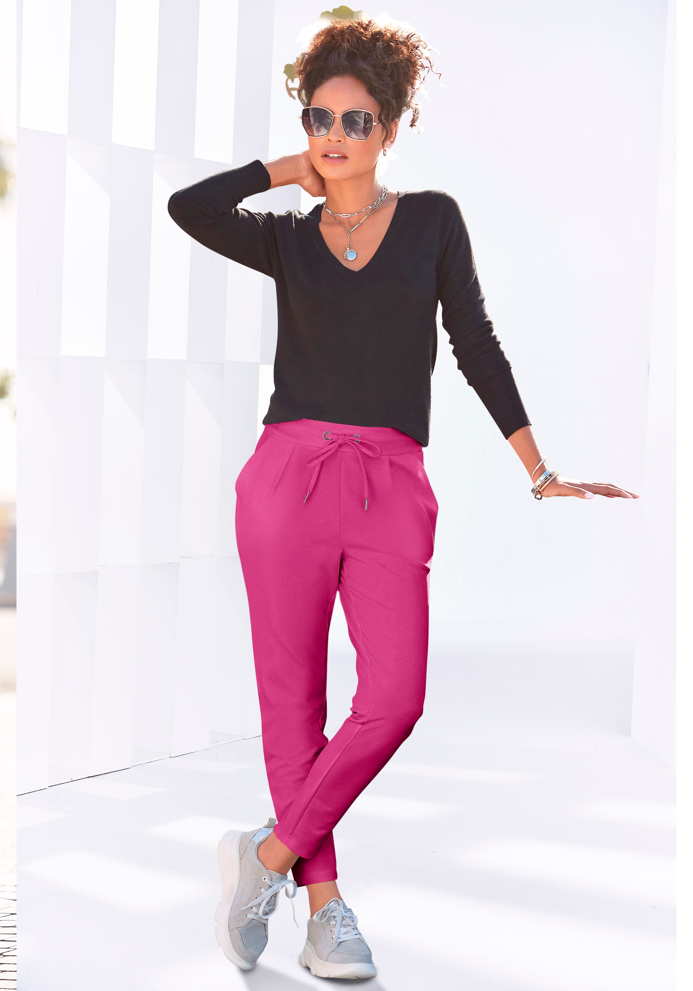 LASCANA Schlupfhose, mit Taschen, Jogginghose, casual-sportlich, Jerseyhose