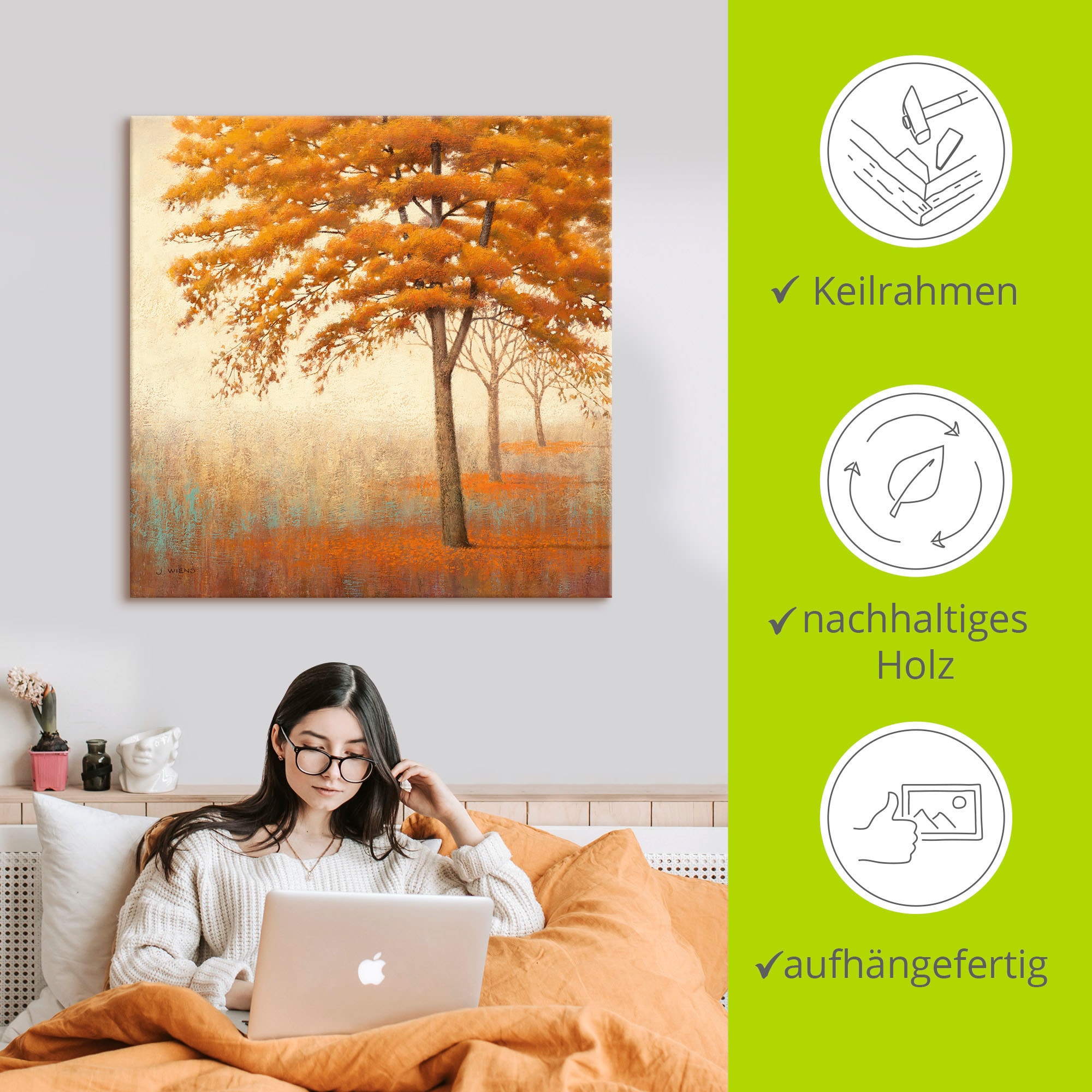 Artland Wandbild »Herbst Baum I«, Bäume, (1 St.), als Leinwandbild, Poster in verschied. Grössen