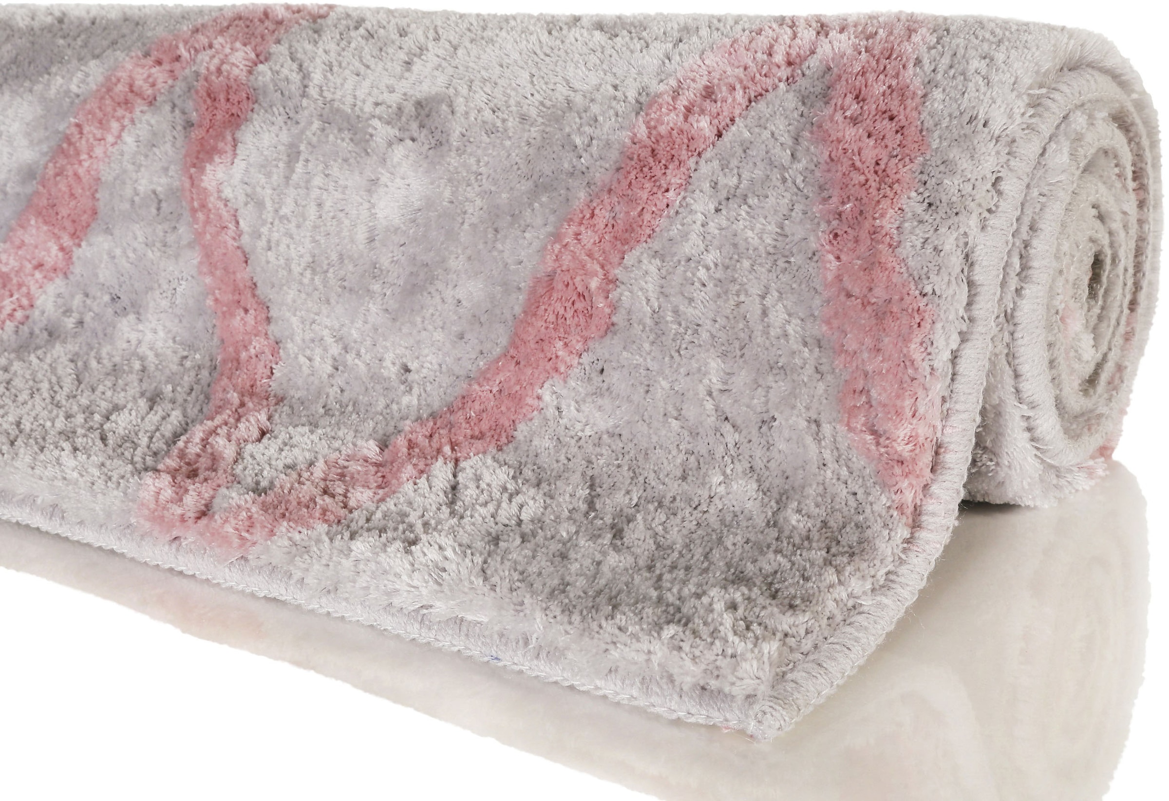 Homie Living Badematte »San Bosa«, rutschhemmend beschichtet, fussbodenheizungsgeeignet-schnell trocknend, Badteppich, modernes Rauten Design, waschbar, Badezimmerteppich