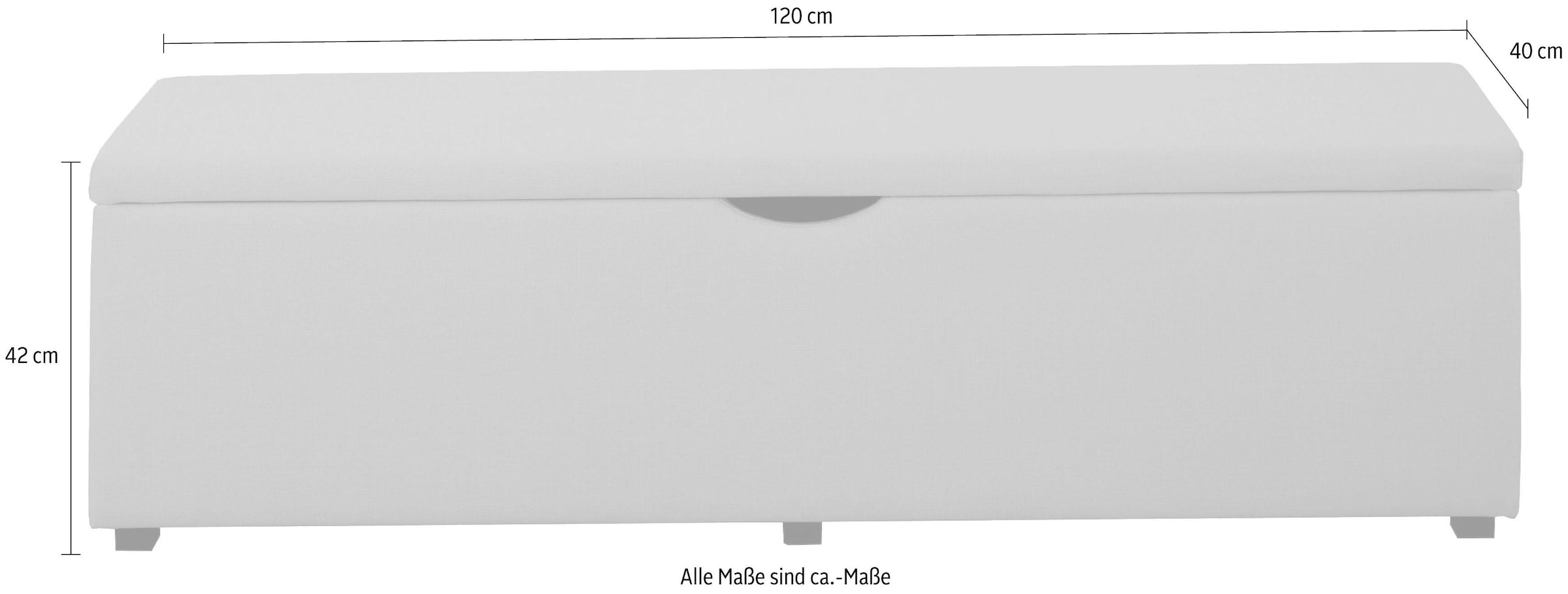 Places of Style Hockerbank »Standard«, Breite 120cm oder 160cm, auch als Garderobenbank oder Bettbank