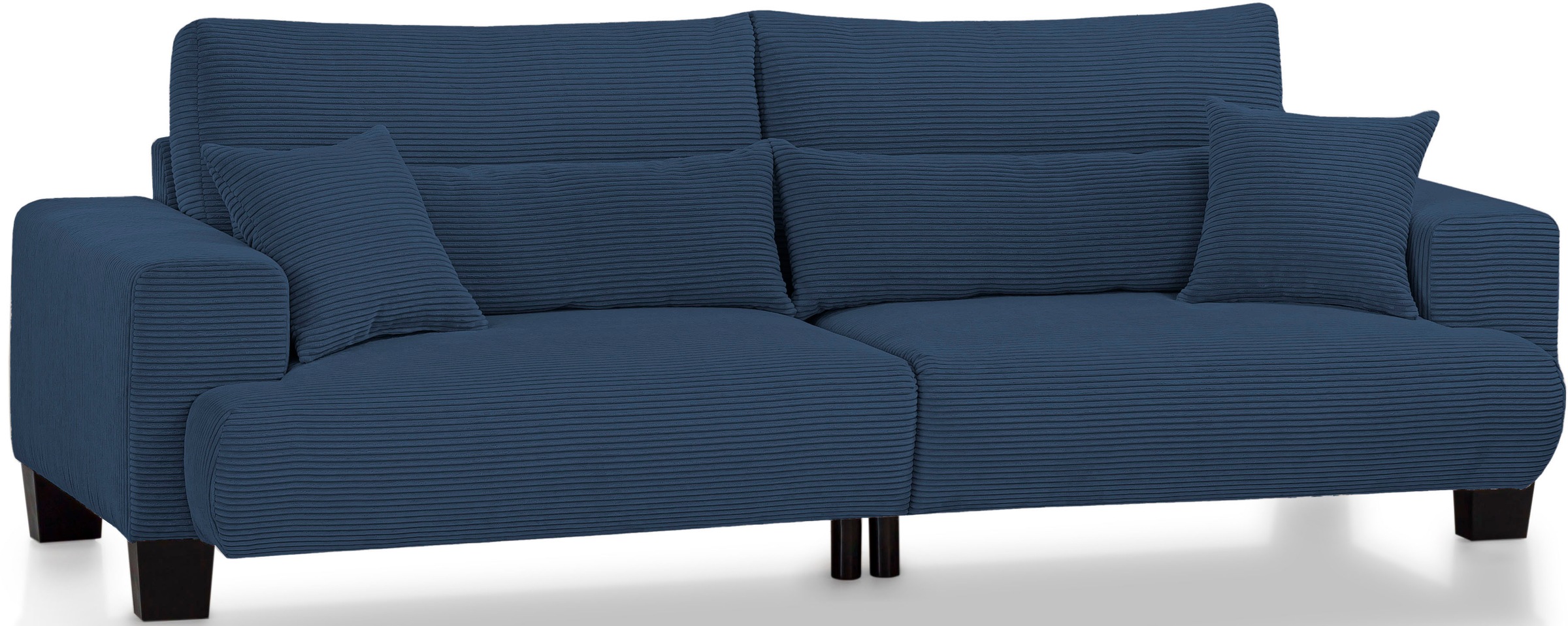 exxpo - sofa fashion Big-Sofa »Big Ayo, Megasofa, toller Sitzkomfort, modern & zeitlos, Cord Bezug«, inkl. loser Rücken- und Zierkissen, frei im Raum stellbar, navy