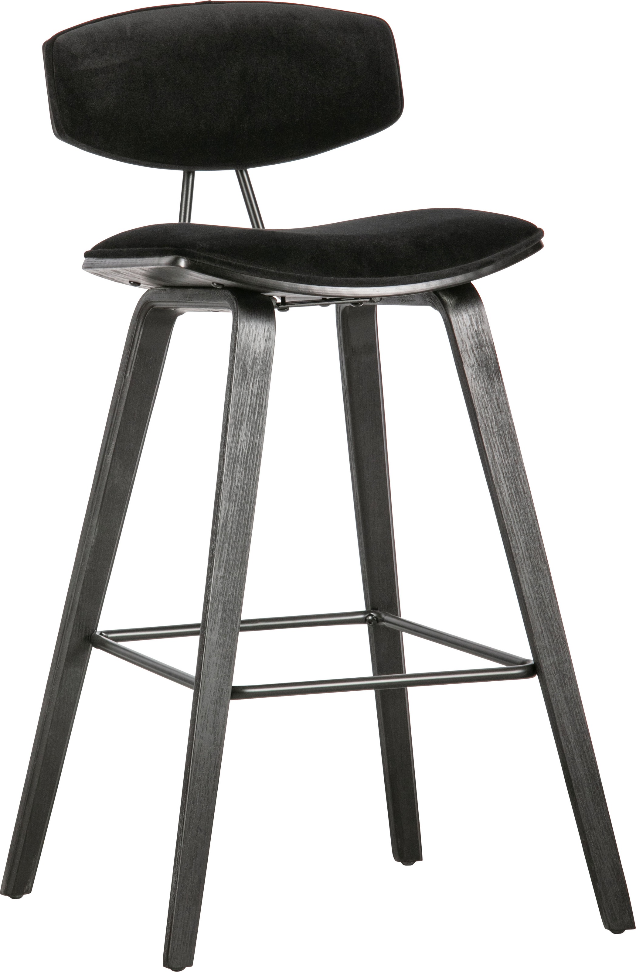 WOOOD Barhocker "Senn" 2 Stk. tlg. Sitzfläche aus Samt, H 94 cm x B 41 cm