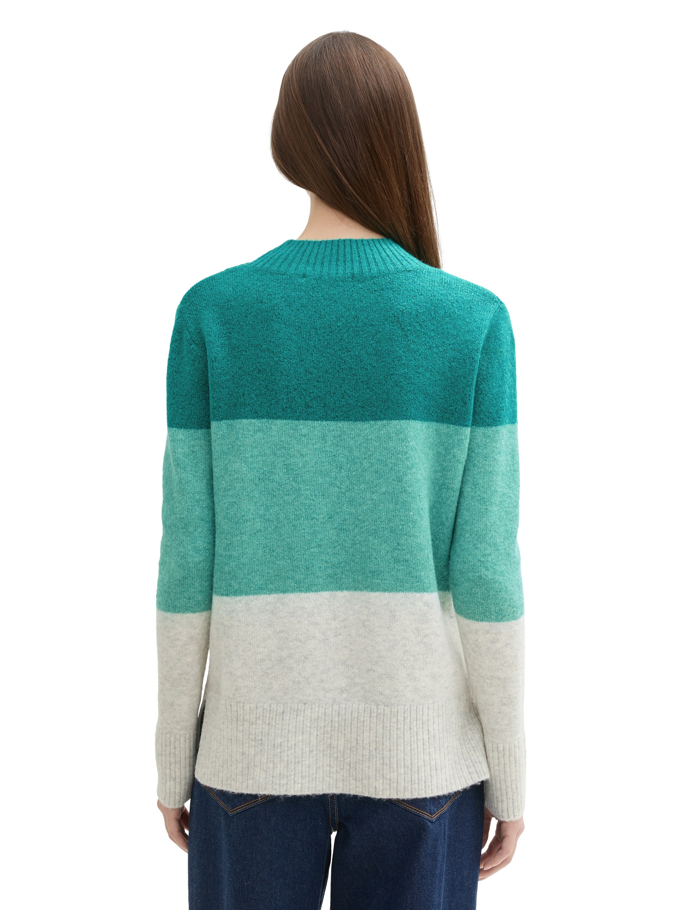 TOM TAILOR Denim Strickpullover, mit Colour Blocking