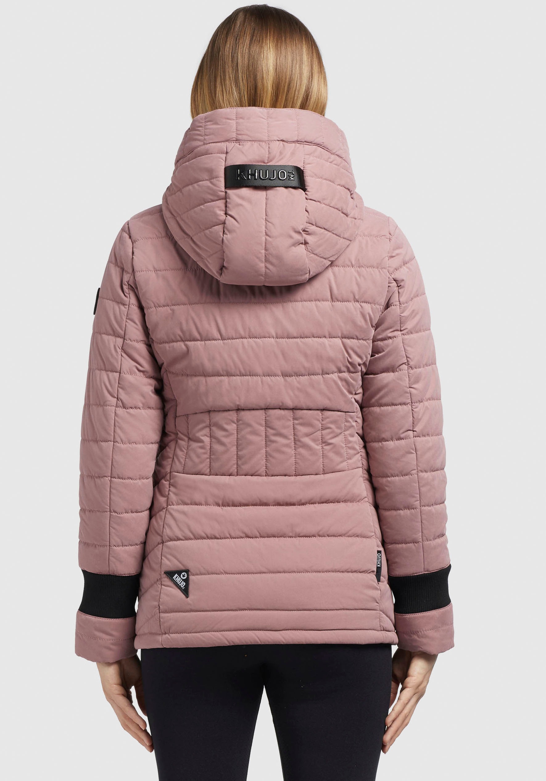 khujo Steppjacke »PATT2 PEACHED«, mit Kapuze, mit kontrastfarbigen Details