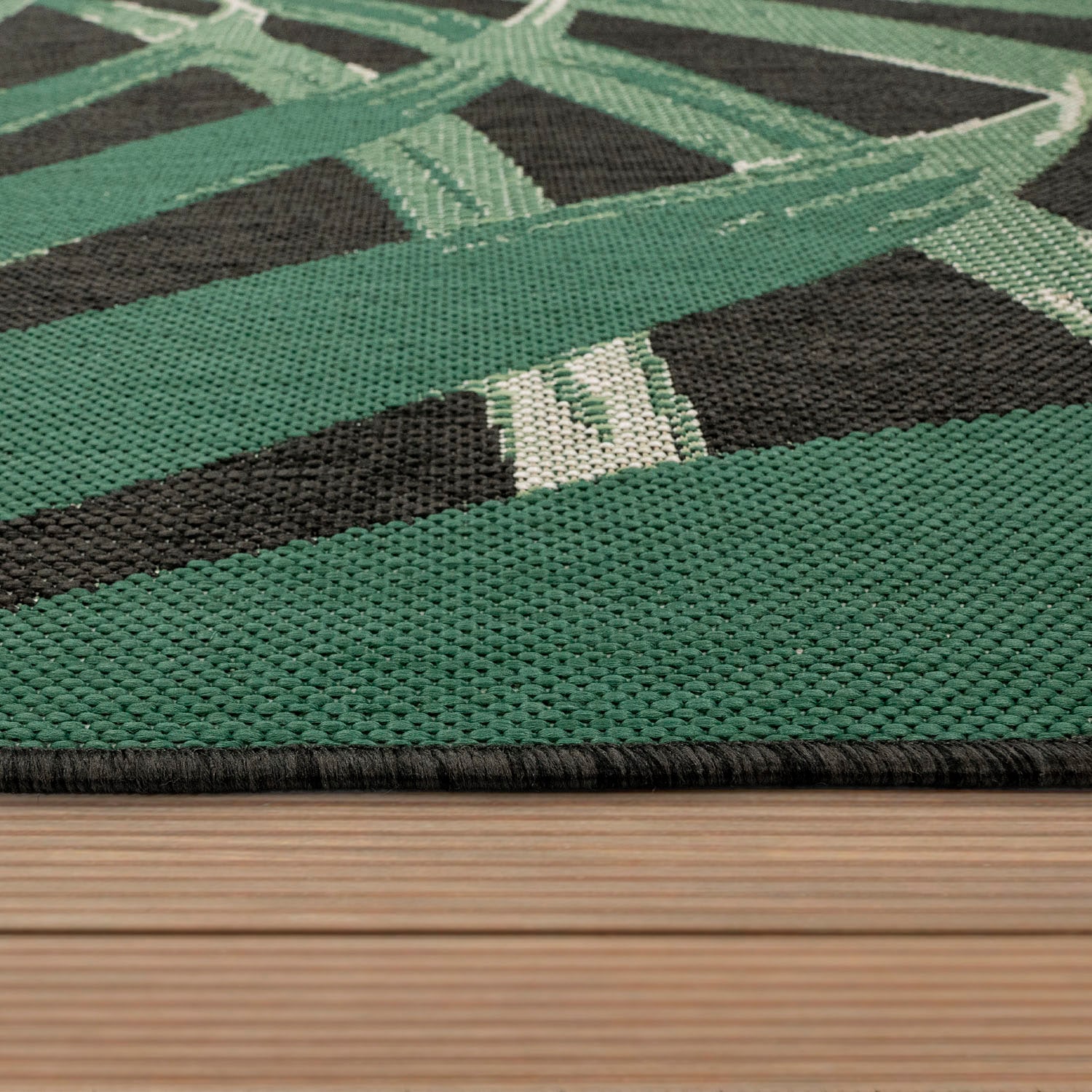 Paco Home Teppich Jelmoli-Versand kaufen online Flachgewebe, Wohnzimmer »Ostende Palmenblätter, 552«, Outdoor geeignet, Motiv | rechteckig, In- und