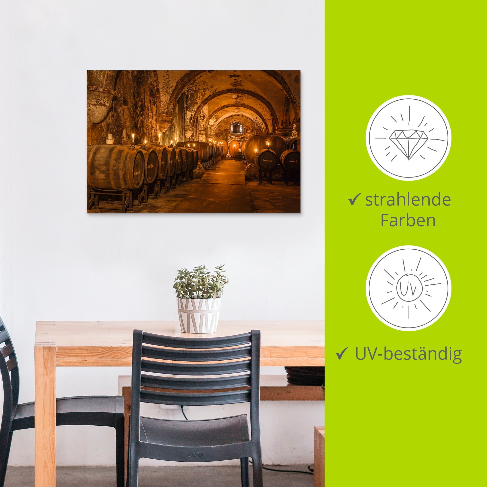 Artland Wandbild »Historischer Weinkeller Eberbach«, Wein Bilder, (1 St.), als Alubild, Outdoorbild, Leinwandbild, Poster in verschied. Grössen