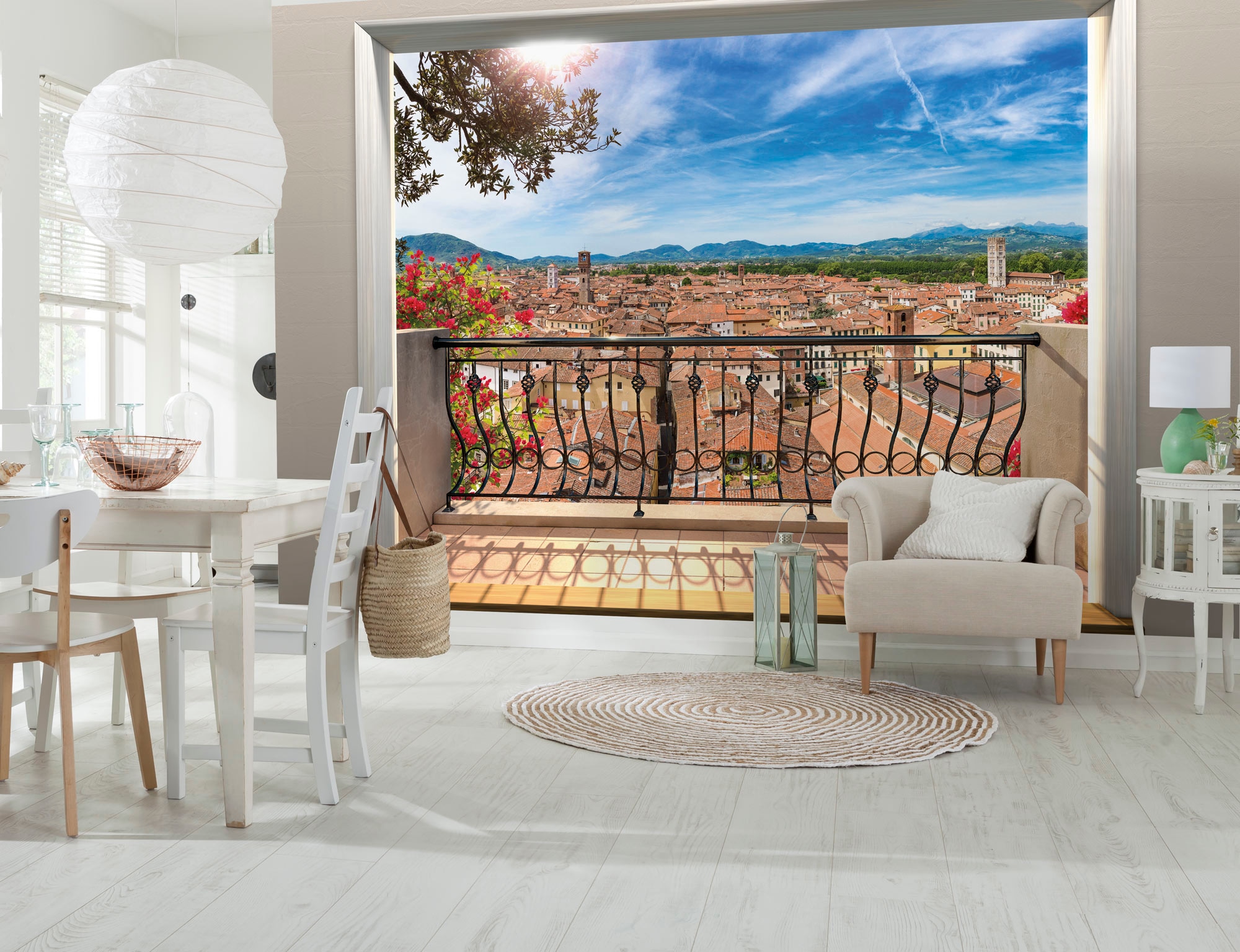 Komar Fototapete »Vlies - Balcony - Grösse 368 x 248 cm«, bedruckt, Wohnzimmer, Schlafzimmer