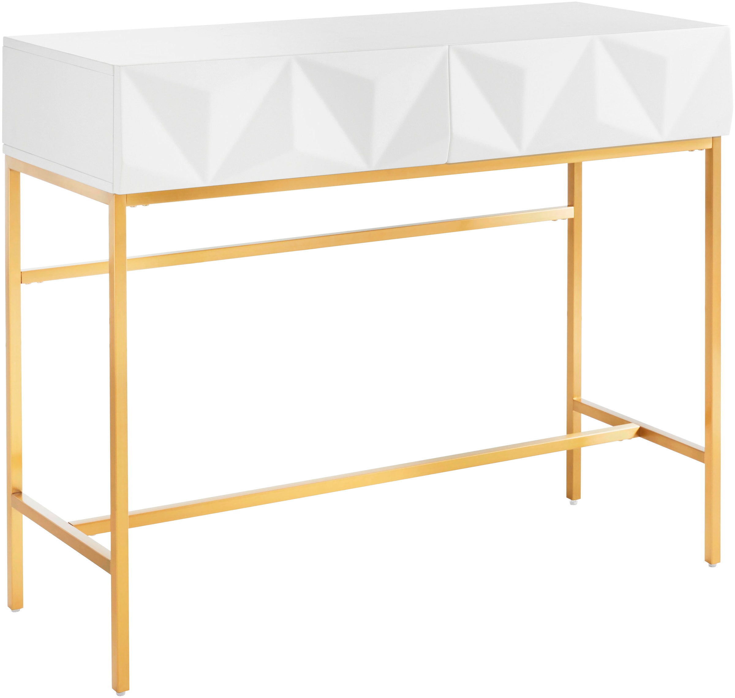 Leonique Sideboard »Minfi, TOPSELLER!, OTTOs Choice«, in 3D-Optik, Konsolentisch mit goldfarbenem Metallgestell