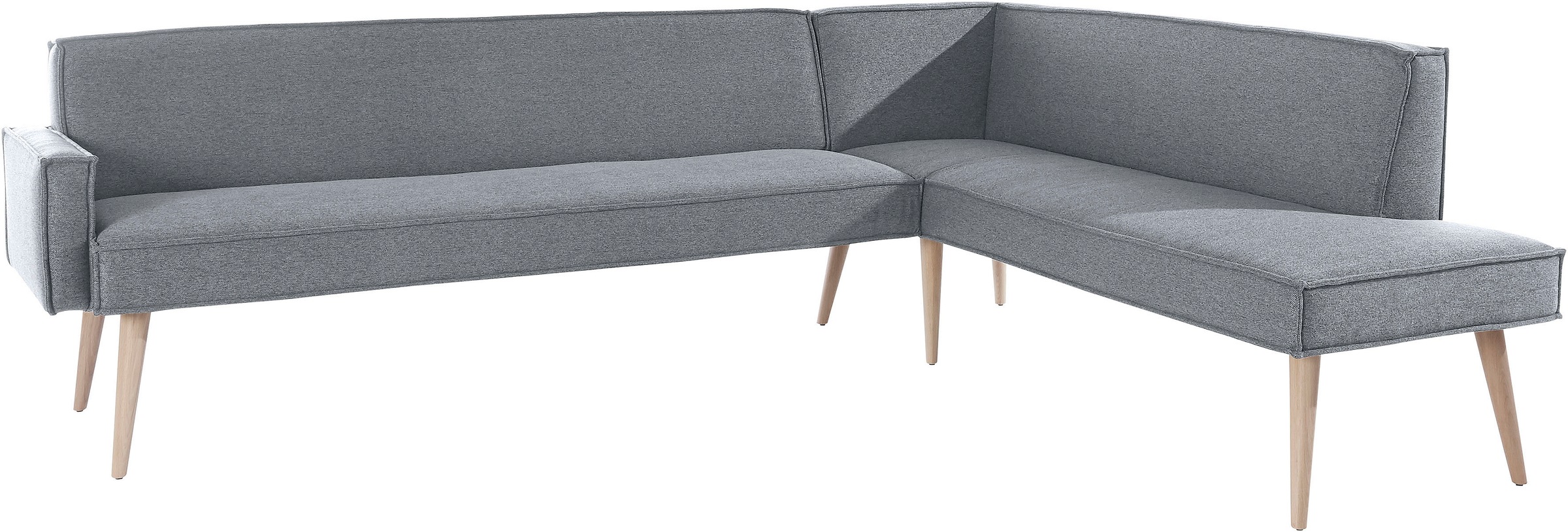 exxpo - sofa fashion Eckbank »Lungo, moderne Kedernaht, bequem und elegant, hoher Holzfuss«, hochwertige Detailverarbeitung, frei im Raum stellbar
