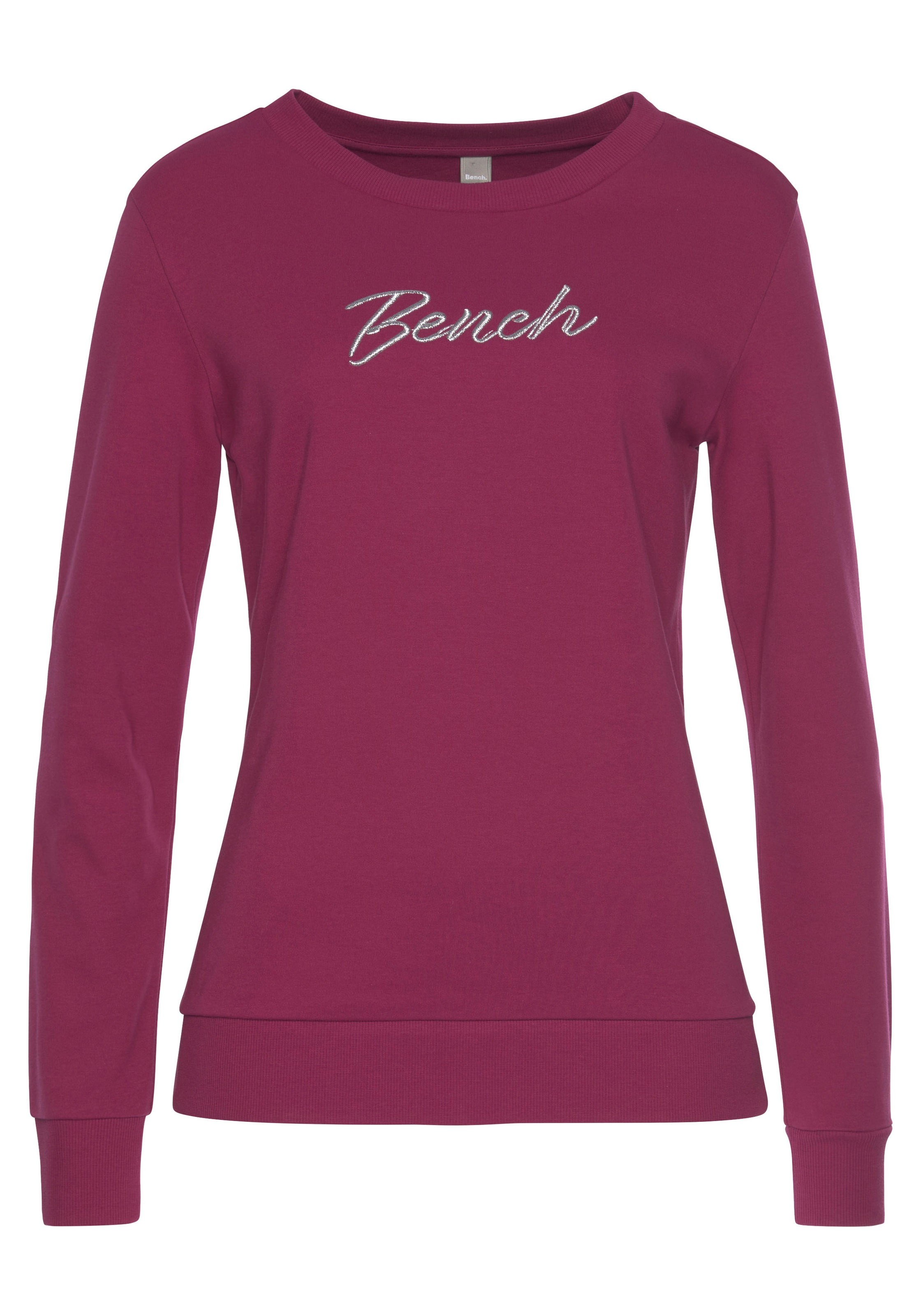 Bench. Loungewear Sweatshirt, mit glänzender Logostickerei, Loungewear, Loungeanzug