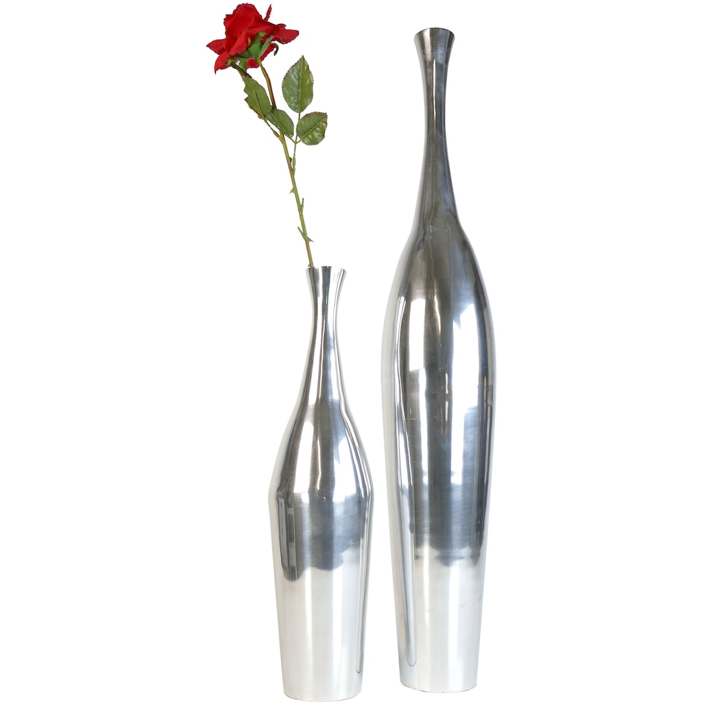 ARTRA Dekovase »Aluminiumvase 'Bottle' M - Hoch, Dekoration«