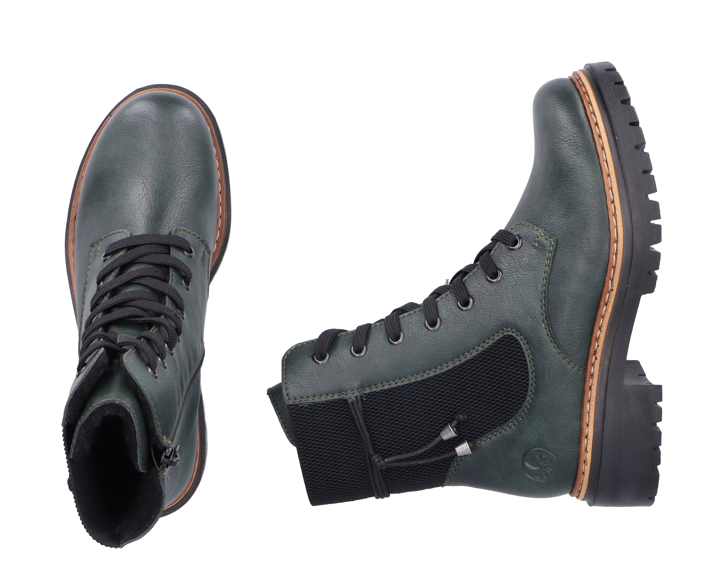 Rieker Winterstiefelette, Schnürstiefelette, Blockabsatz, Chelseaboots mit Innenreissverschluss