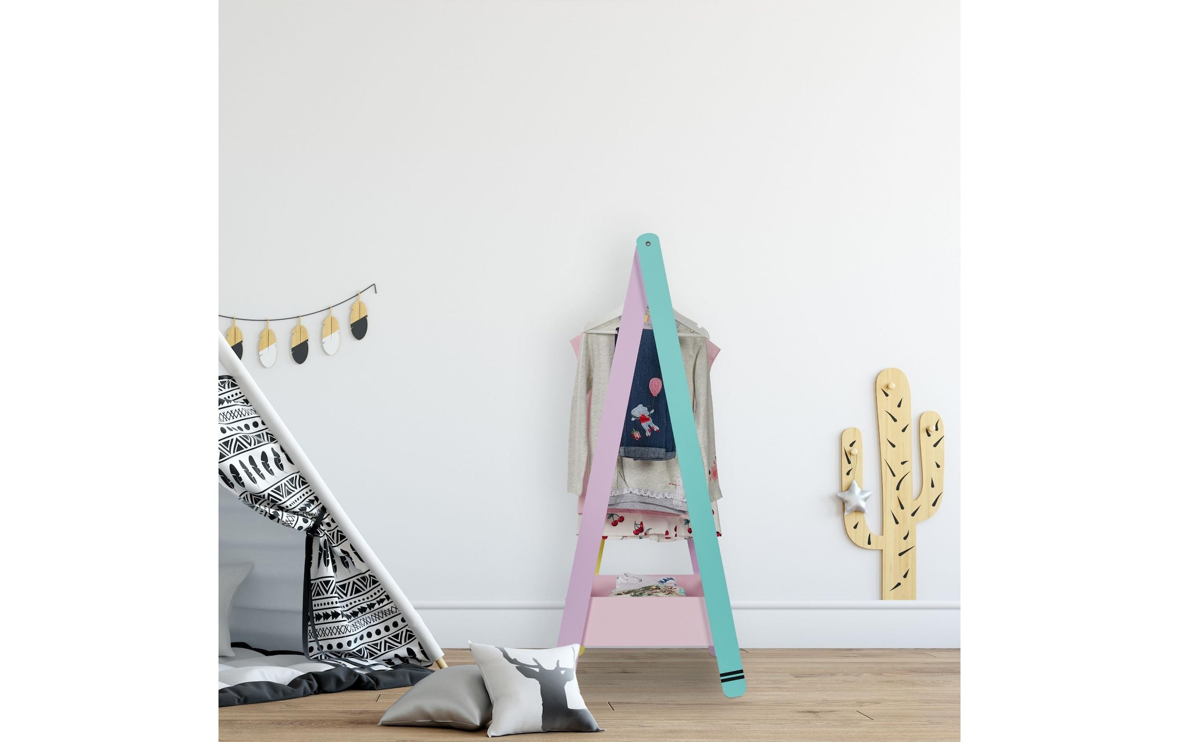 relaxdays Kleiderständer »für Kinder 64.5 x 99 cm«
