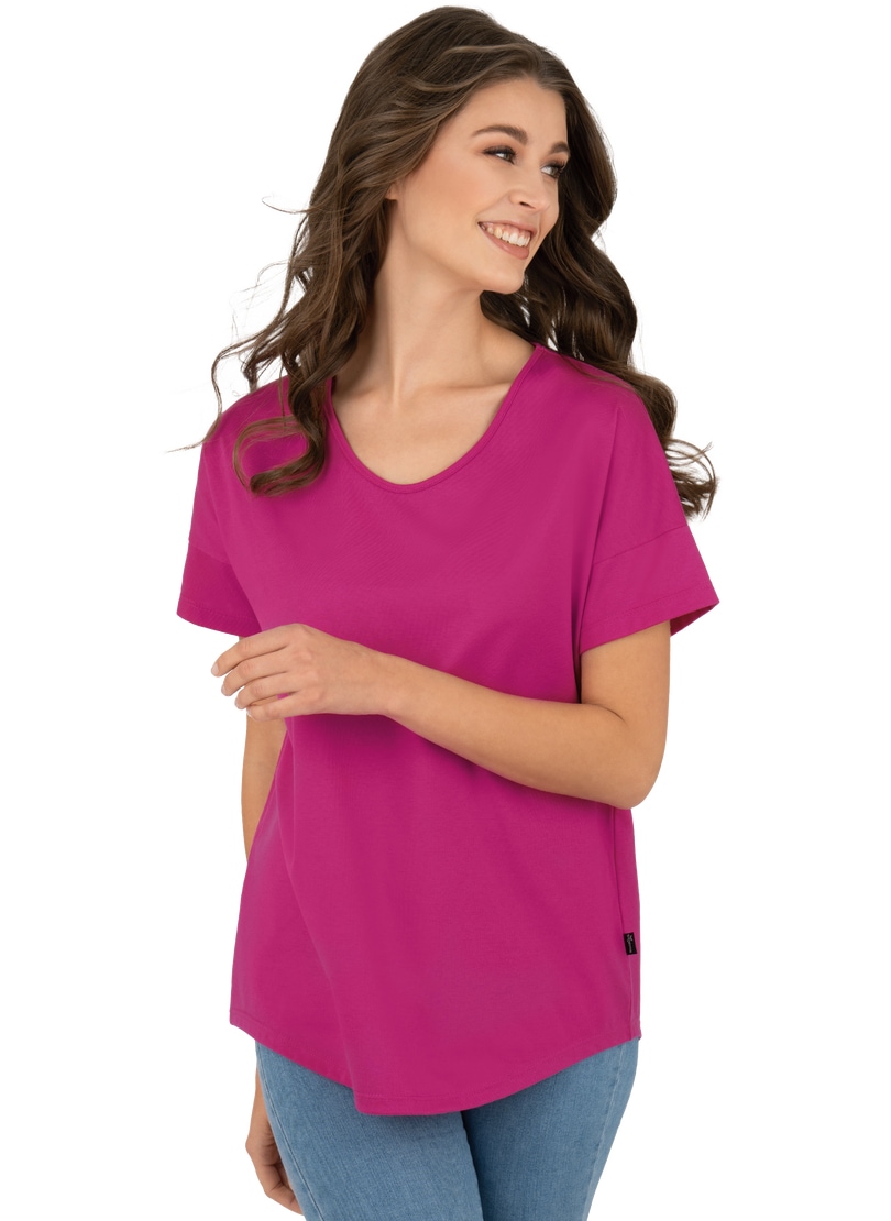 Trigema T-Shirt »TRIGEMA Oversized T-Shirt mit V-Ausschnitt«, (1 tlg.)