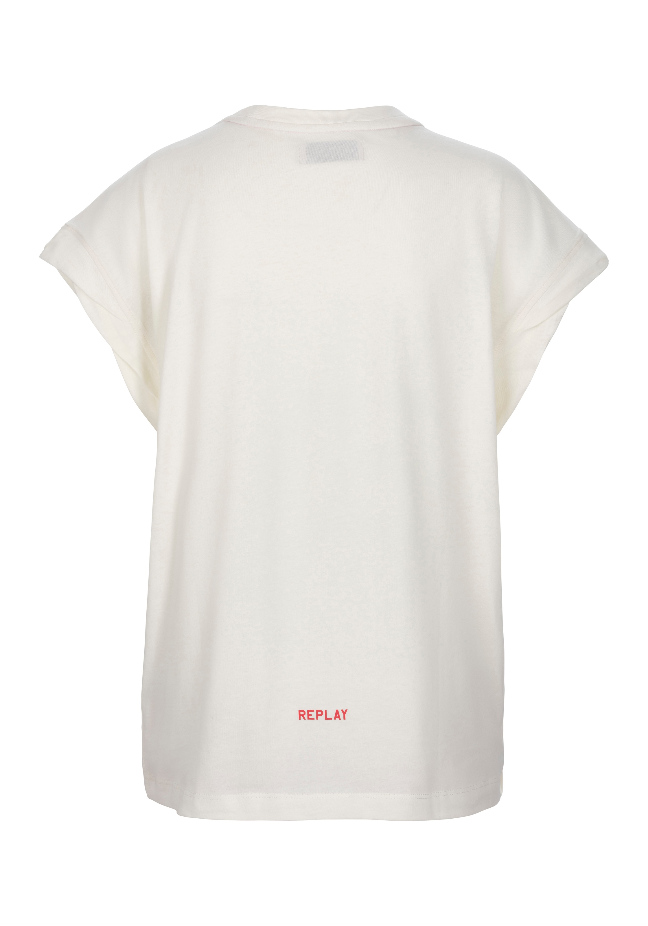 Replay T-Shirt, mit überschnittenen Ärmeln
