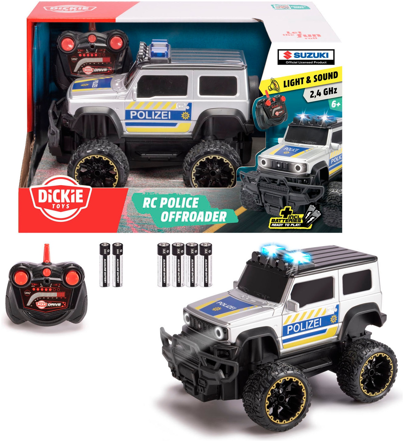 Dickie Toys RC-Auto "RC Suzuki Jimny Police, RTR" mit Licht und Sound