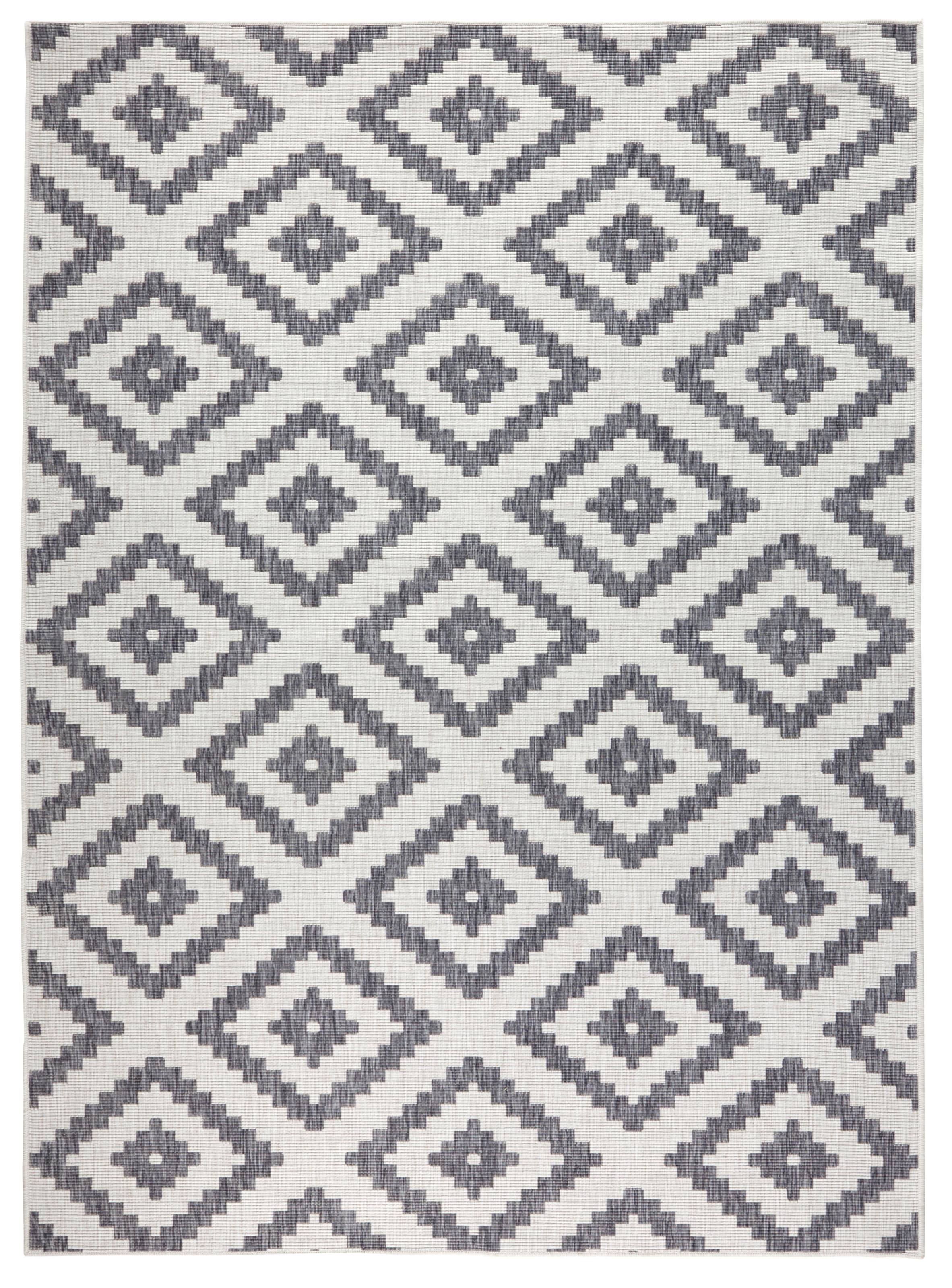 NORTHRUGS Teppich »Malta Wendeteppich«, rechteckig, 5 mm Höhe, In-& Outdoor, Wetterfest, Balkon, Terrasse, Raute, Läufer, Wohnzimmer