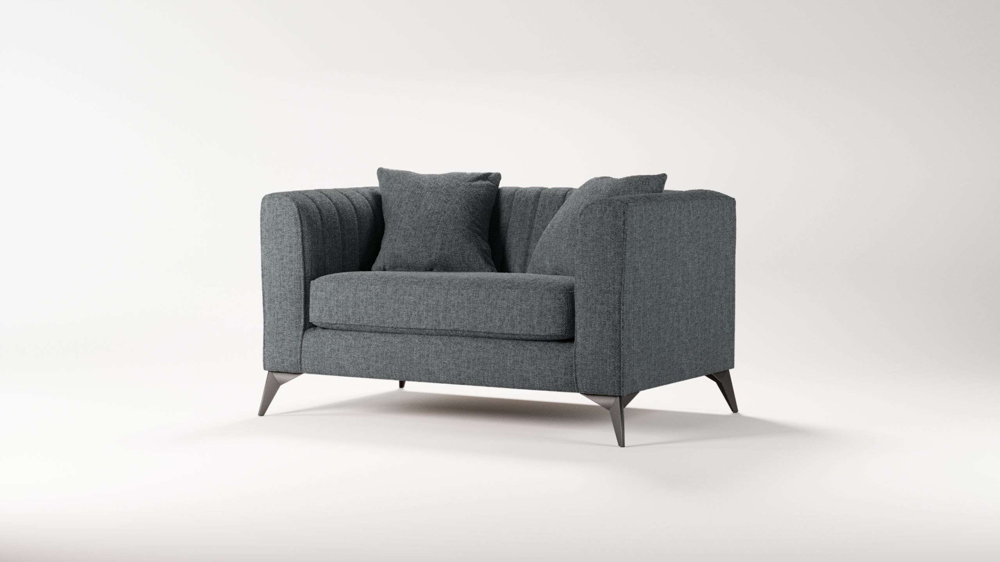 Places of Style Loveseat »MATTHEW Loungesessel, Masse B/T/H: 130/86/74 cm«, incl. Zierkissen, feine Steppung im Rücken, belastbar bis 200kg