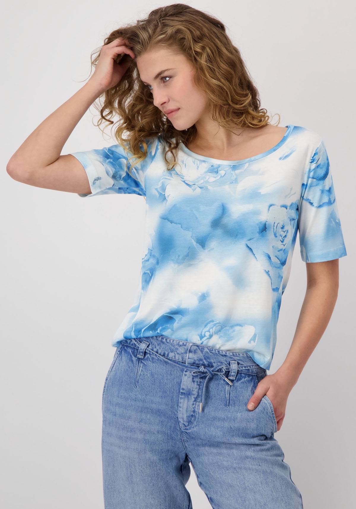 Monari Rundhalsshirt mit Alloverprint
