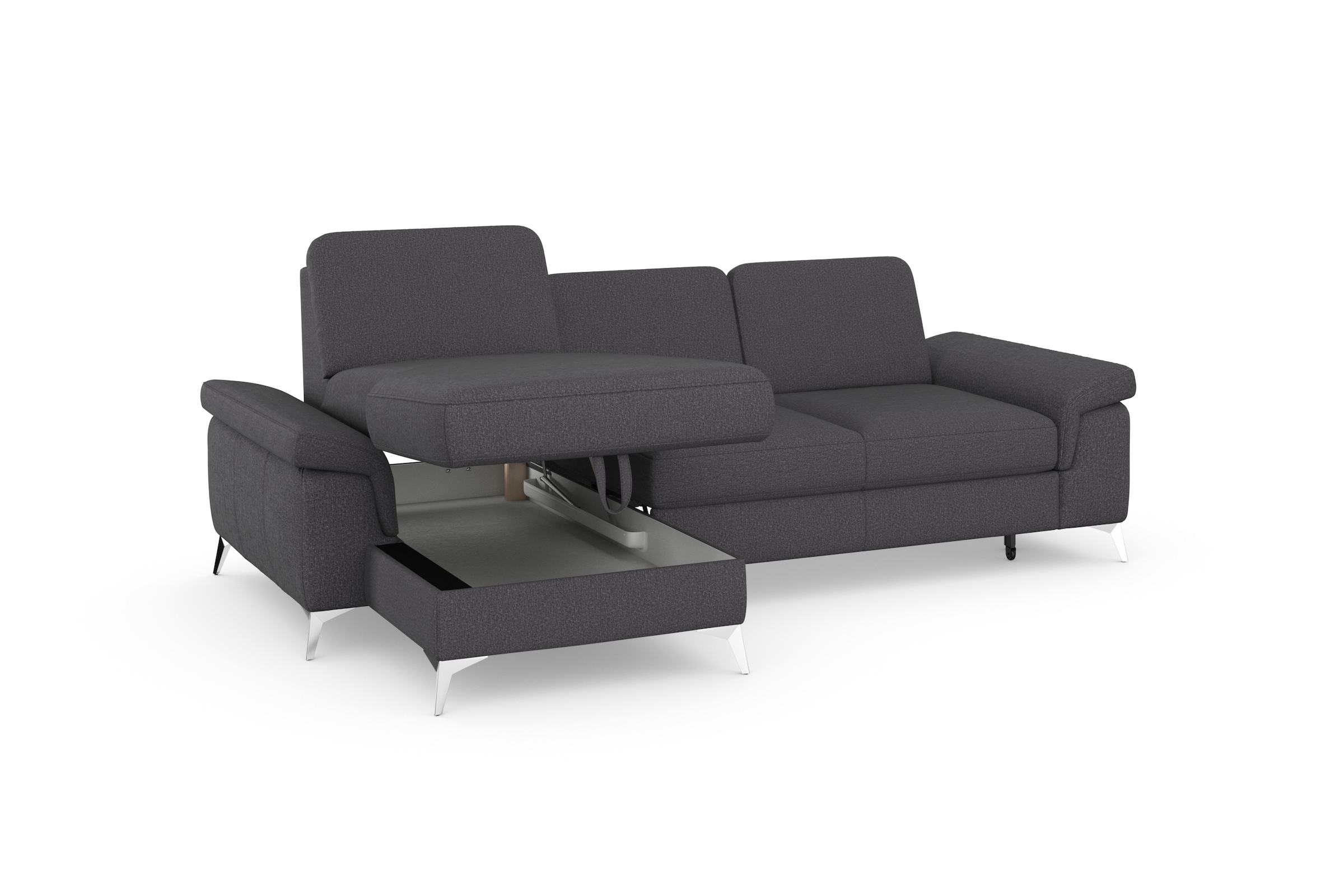 sit&more Ecksofa »Padua L-Form«, inklusive Sitztiefenverstellung, Armteilfunktion und Federkern