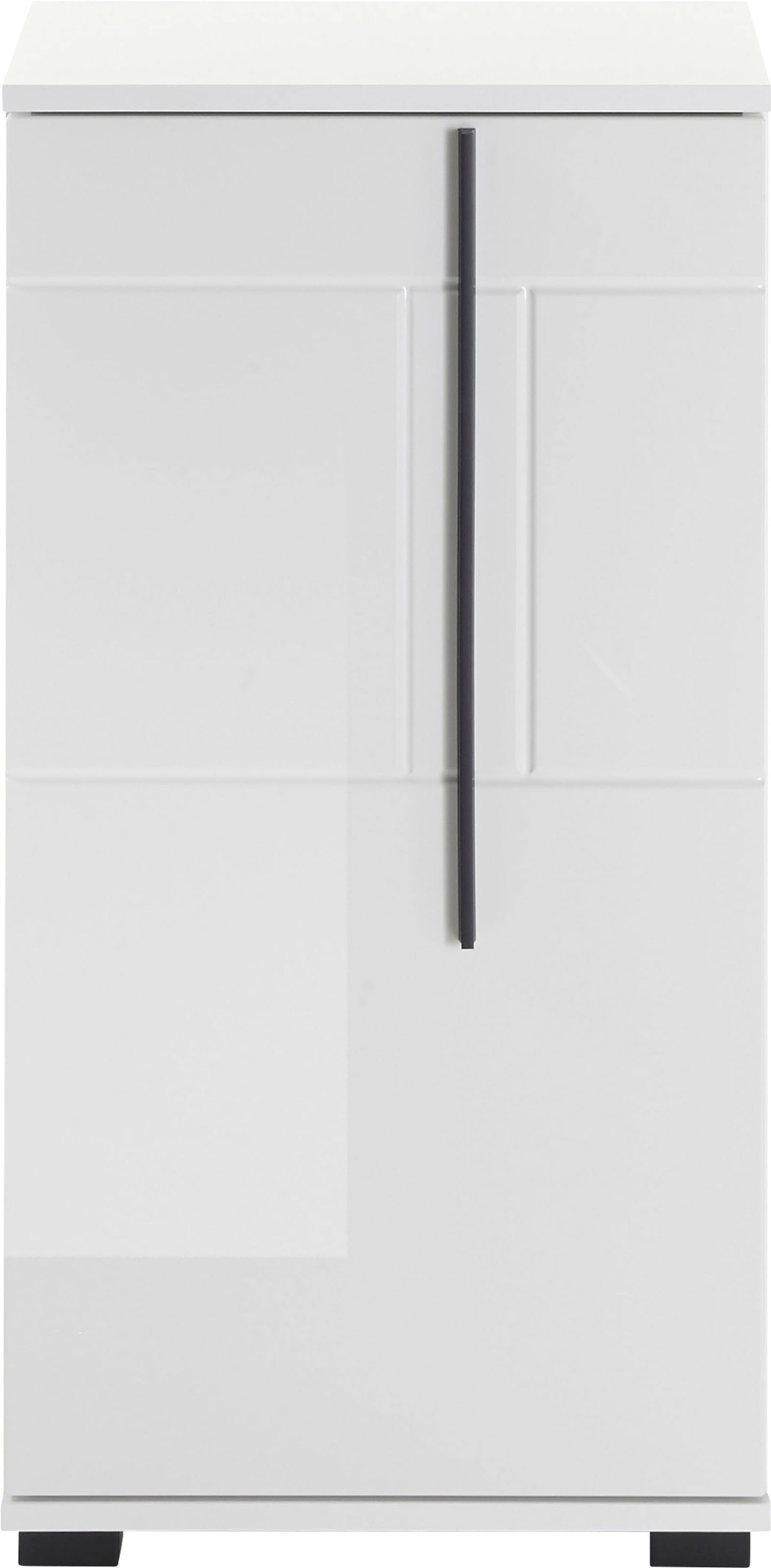 INOSIGN Unterschrank »Cantara, Badschrank in Hochglanz Weiss, Schrank im modernen Design«, mit schwarzen Griffen, ausreichend Stauraum