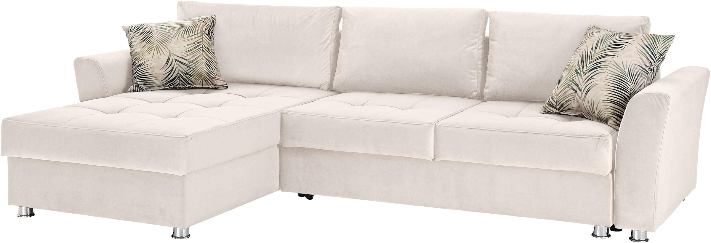 INOSIGN Ecksofa »Torben L-Form«, inkl.Bettfunktion und Bettkasten, Ottomane rechts/links montierbar