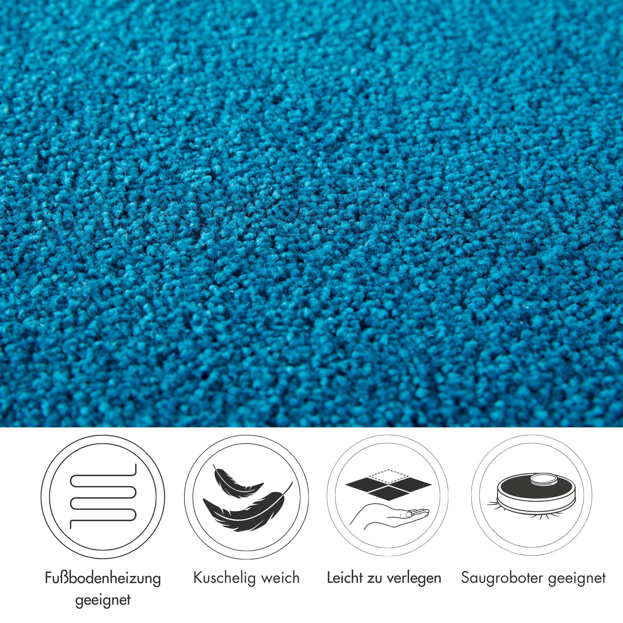 Andiamo Teppichboden »Sophie, Frisee-Velours, Made in Netherlands«, rechteckig, 4,5 mm Höhe, Uni Farben, Breite 400 cm oder 500 cm, strapazierfähig & pflegeleicht